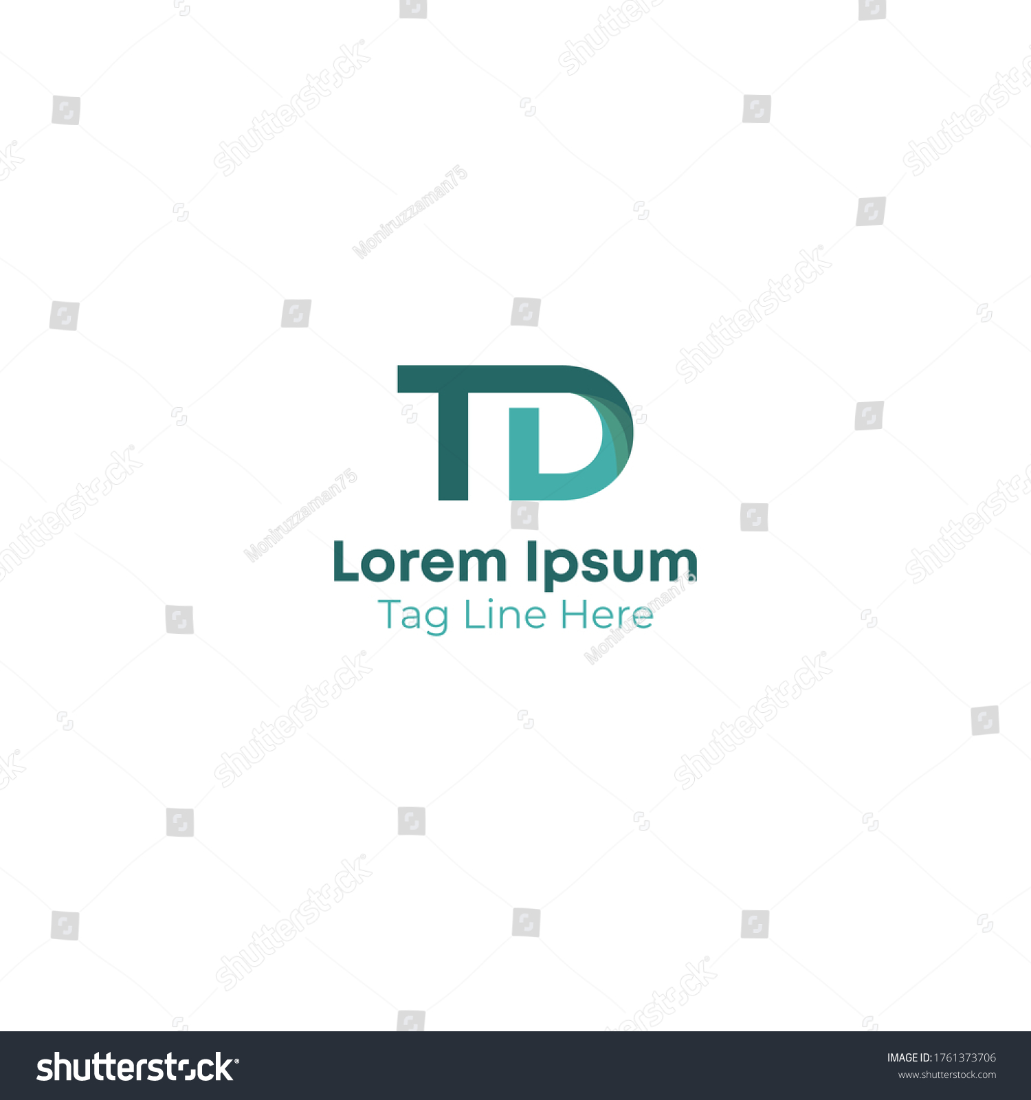 T D Letter Combination Logo Design Stock Vector (Royalty Free) 1761373706