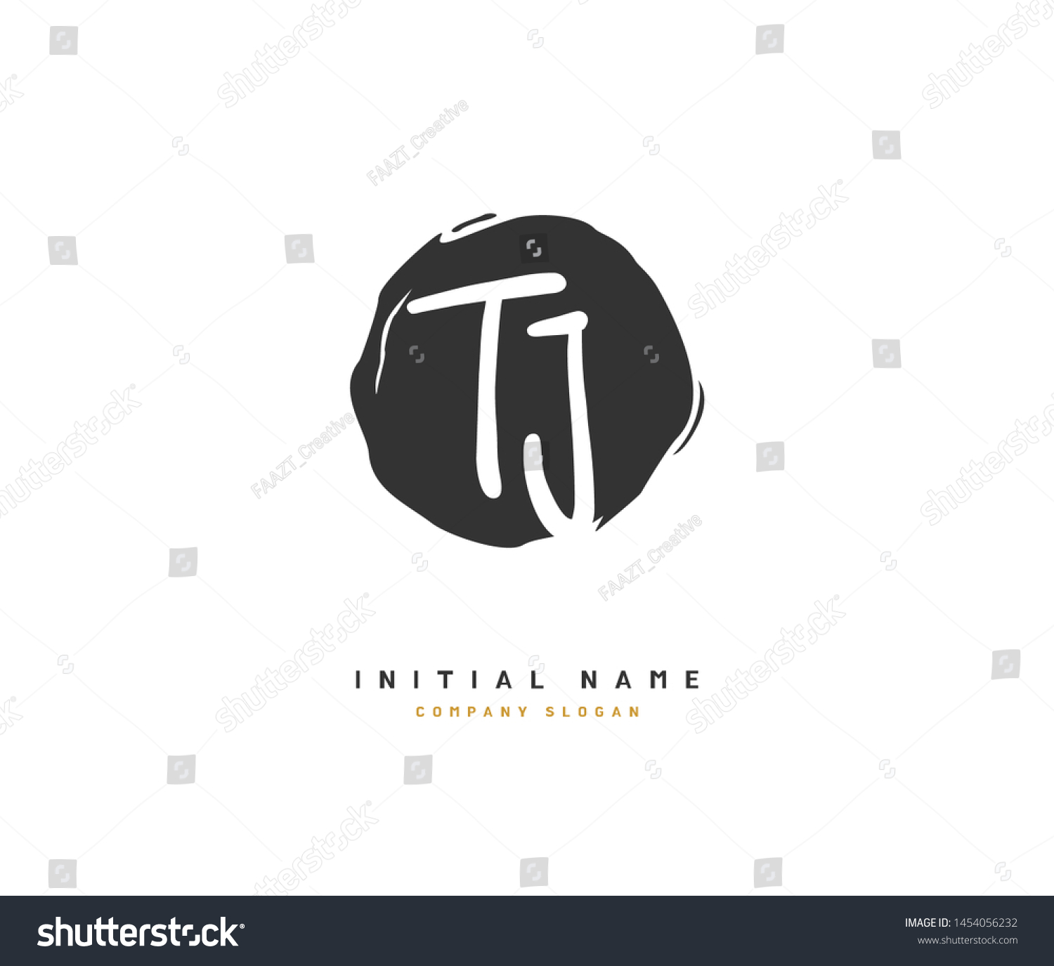 T J Tj Beauty Vector Initial Stock Vector Royalty Free
