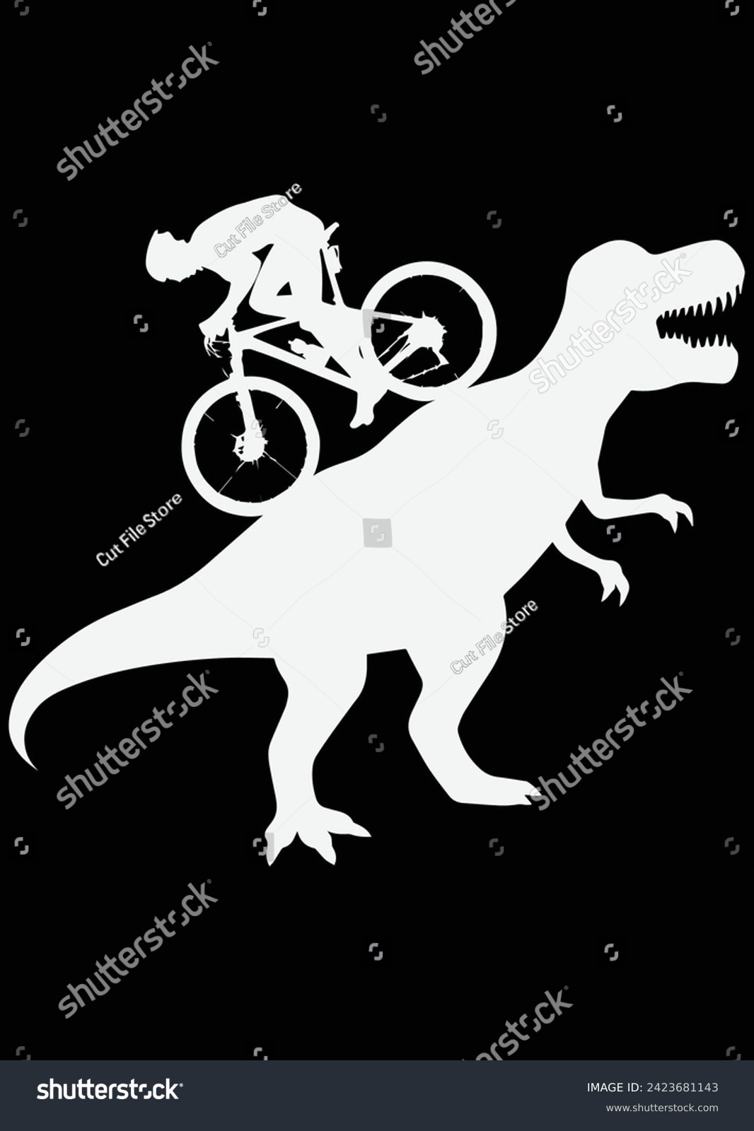 SVG of T-Rex Cycling eps cut file for cutting machine svg