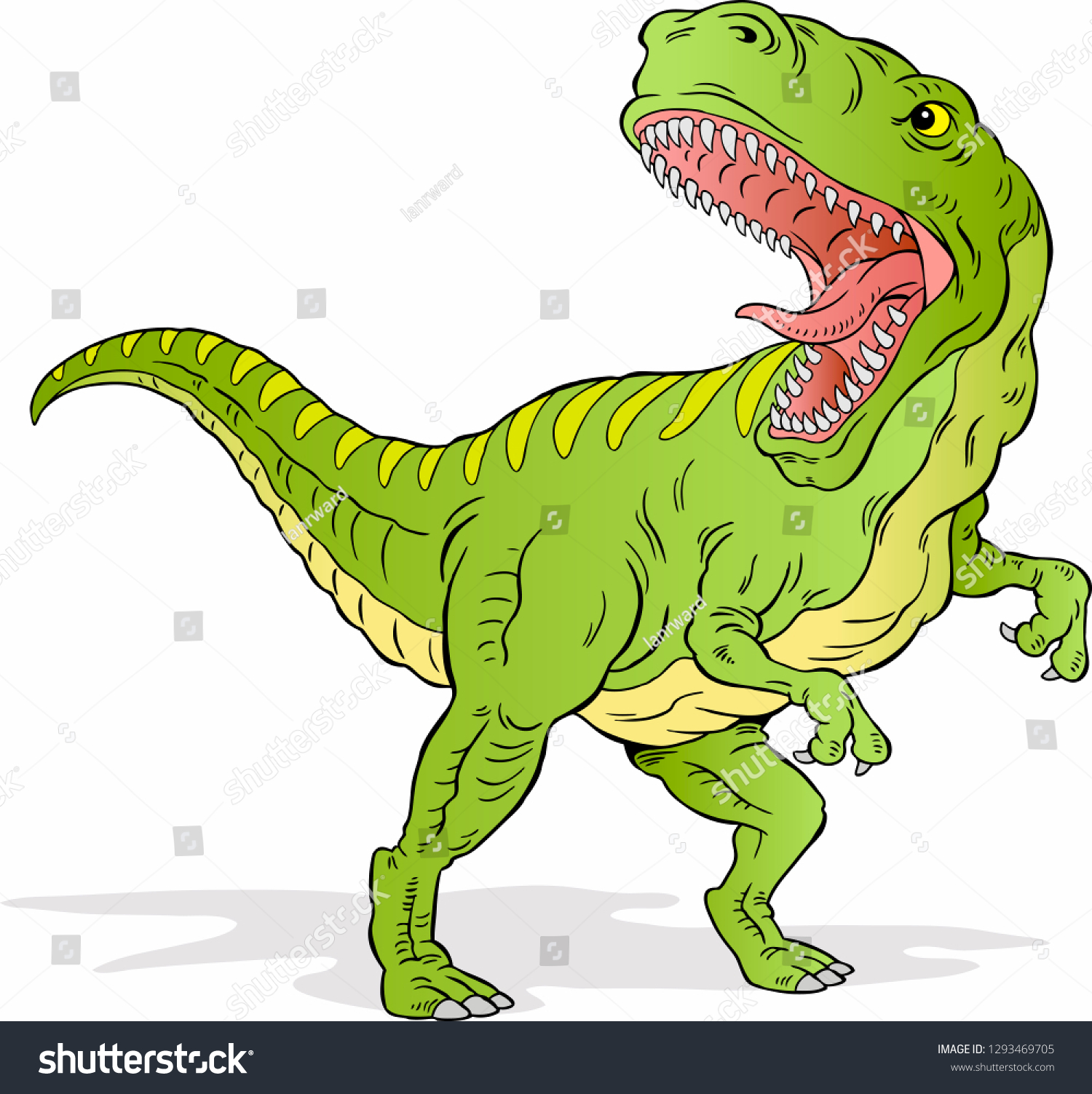 Trex Dinosaur Vector Stock Vector (royalty Free) 1293469705