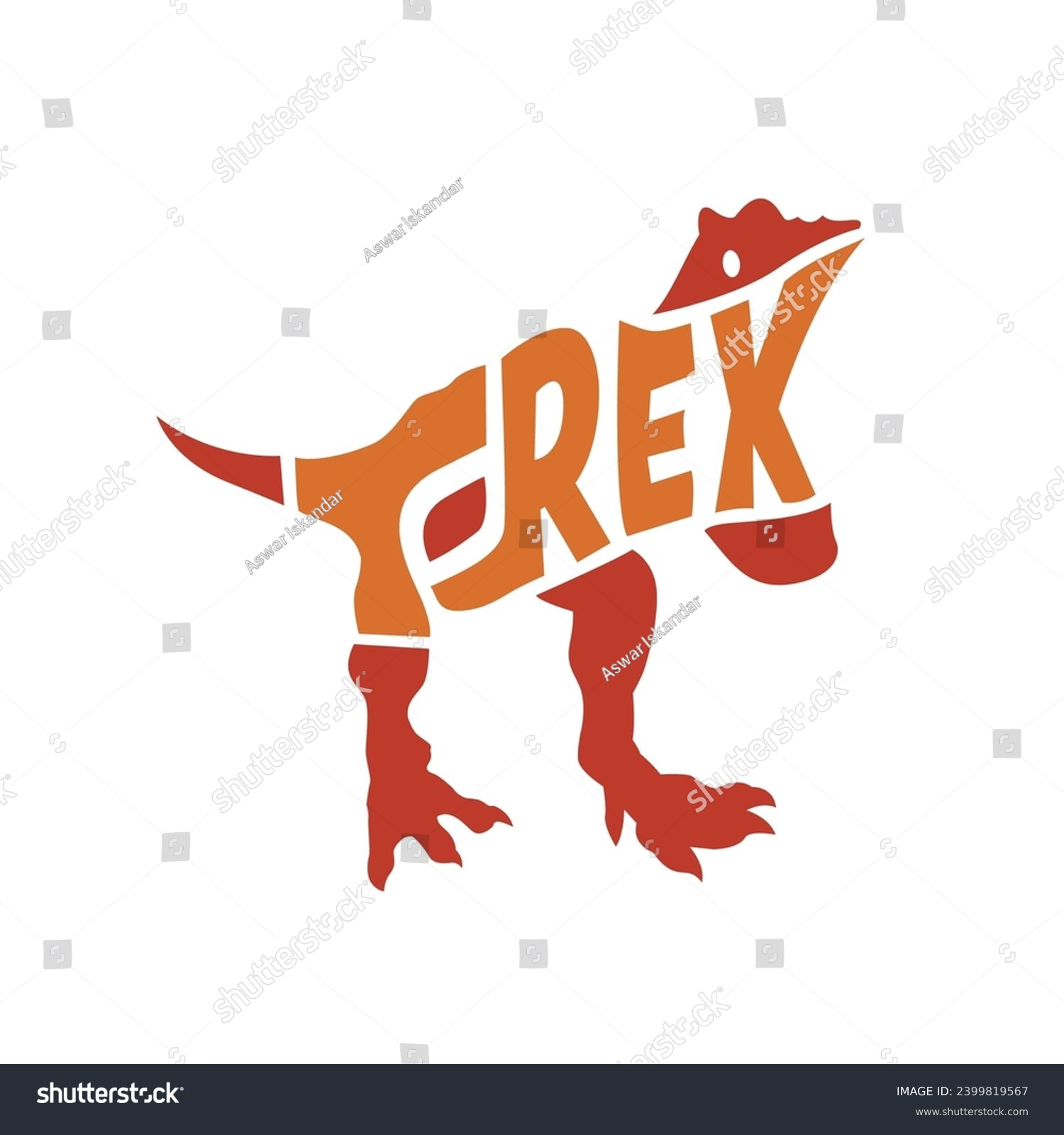 SVG of T-rex letter icon logo vector design. Suitable for T-shirt design, merchandise, etc svg