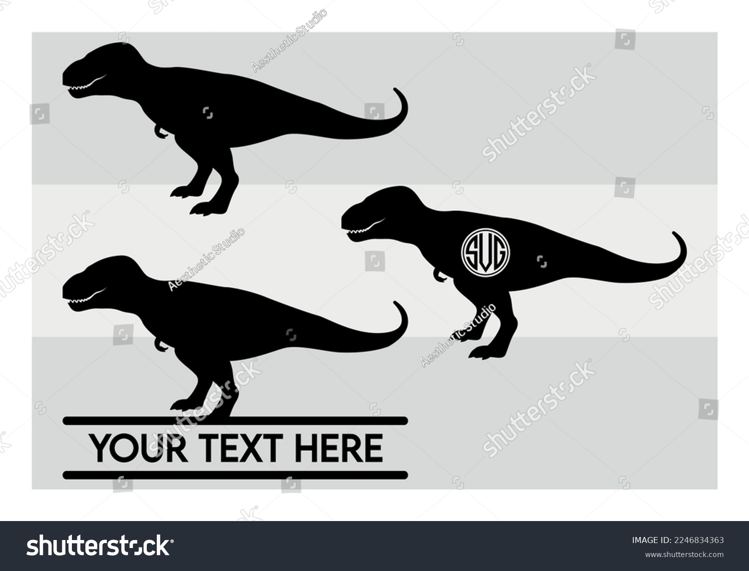 SVG of T-rex SVG, Dinosaur, Animal, T-rex Silhouette, Monogram, Tyrannosaurus Rex, Dino, Svg Files For Cricut, Dxf, Png, Eps svg