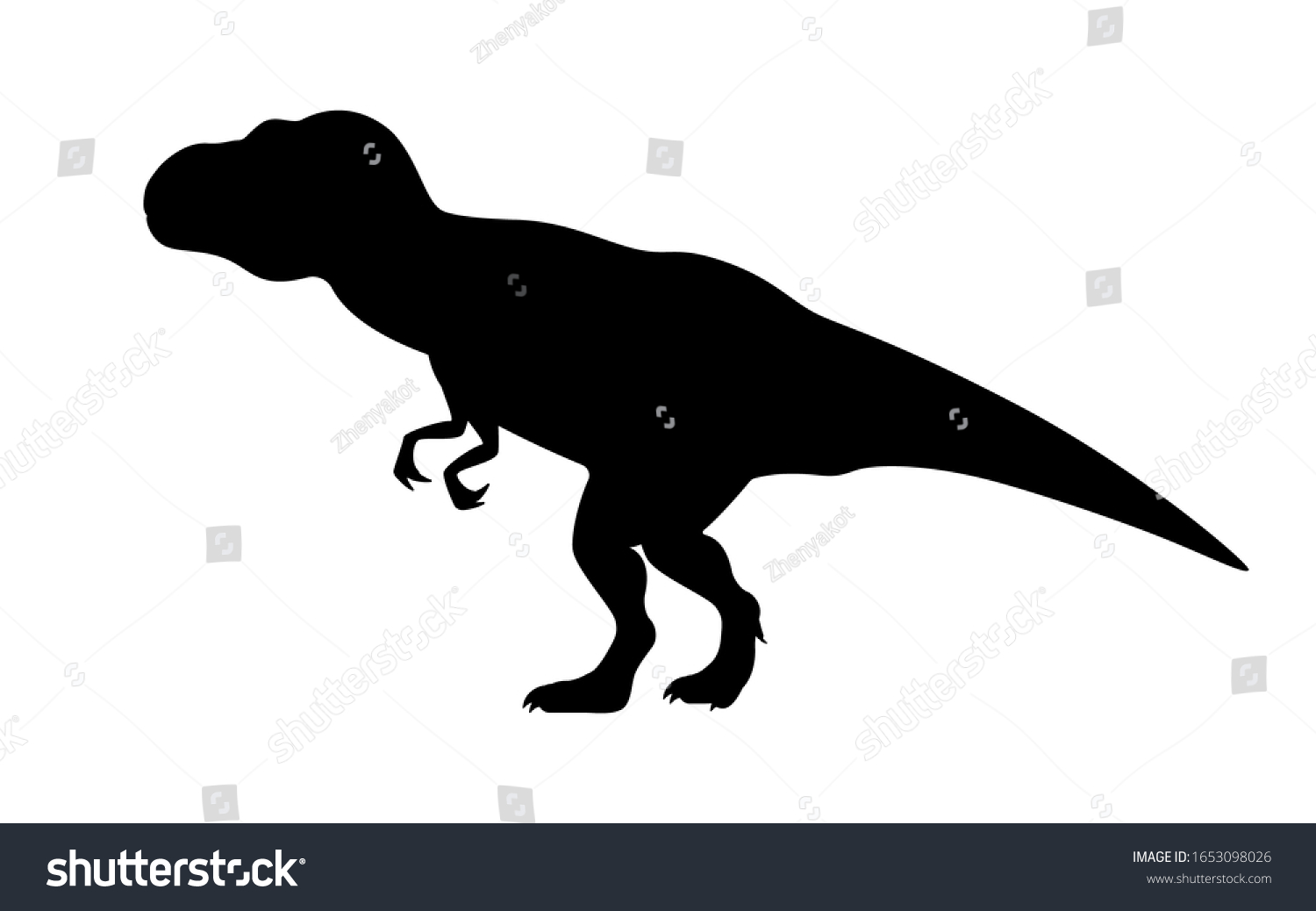 Silueta De Tiranosaurio T-rex. Ilustración Vectorial: Vector De Stock ...