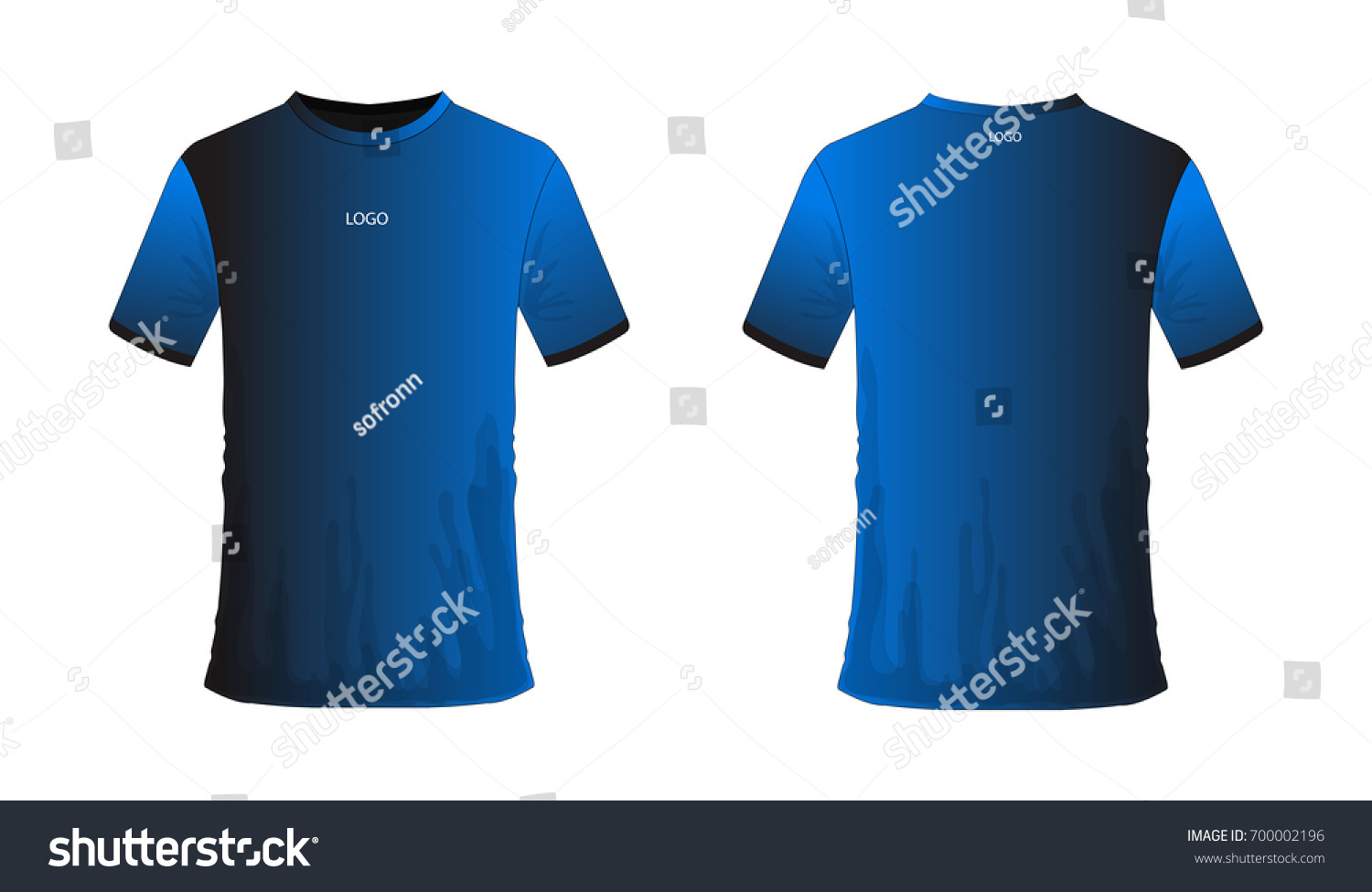 Tshirt Blue Black Soccer Football Template Stock Vector 700002196 ...