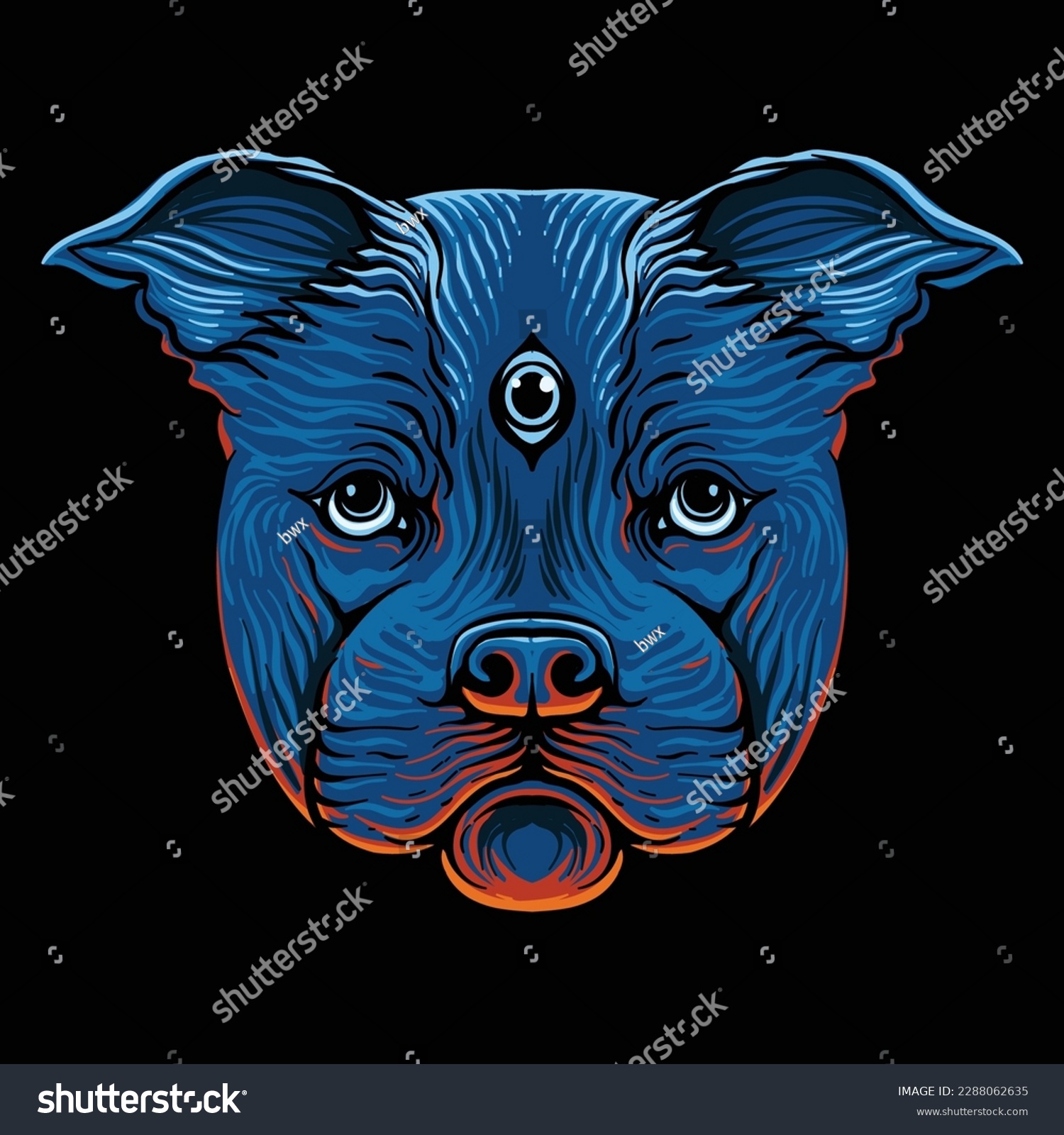 SVG of t shirt design blue head dog svg