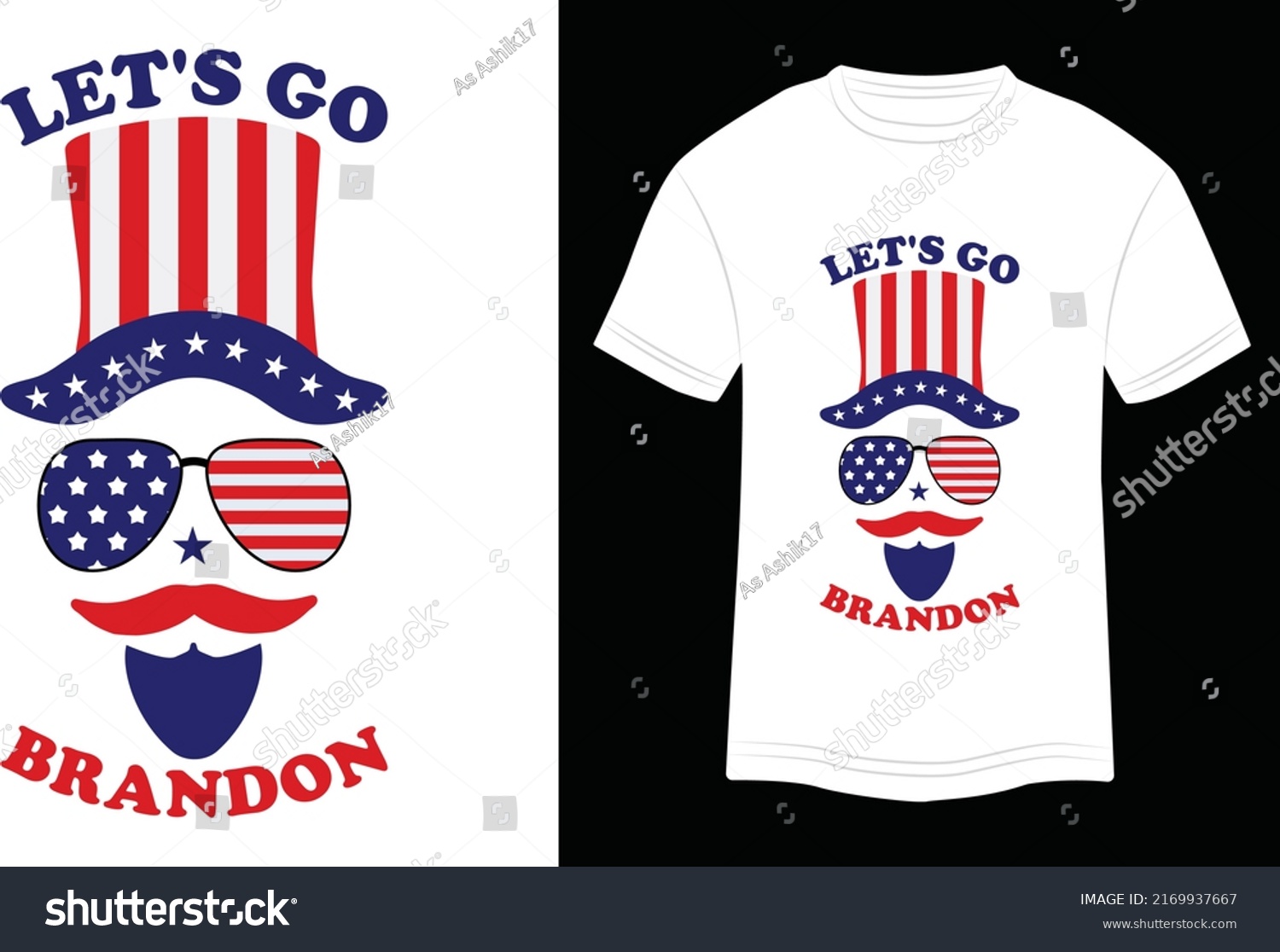 SVG of T-shirt Design Let’s Go Brandon Vector Colorful Illustration in White Background svg