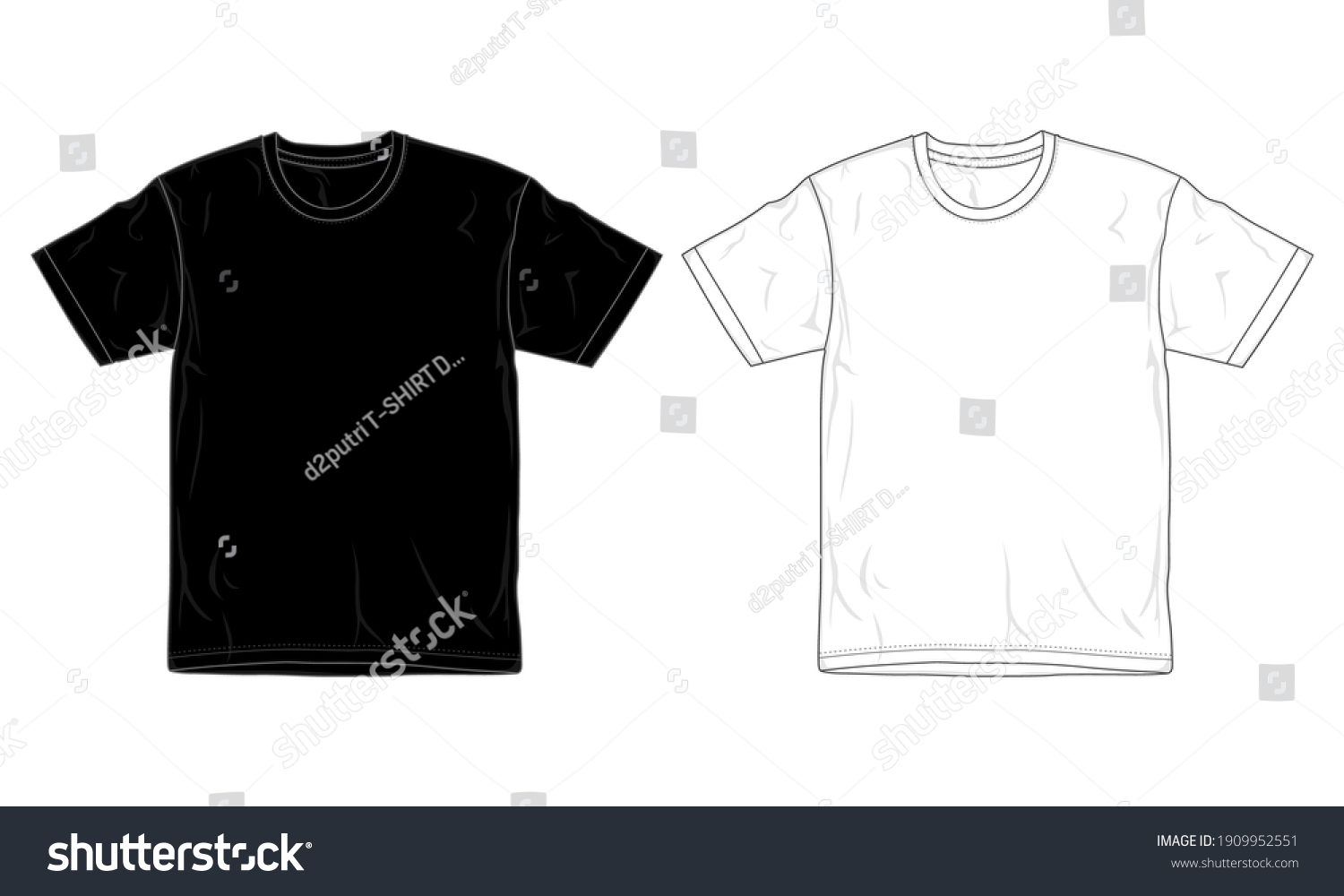 T Shirt Design Template Black White Stock Vector (Royalty Free ...