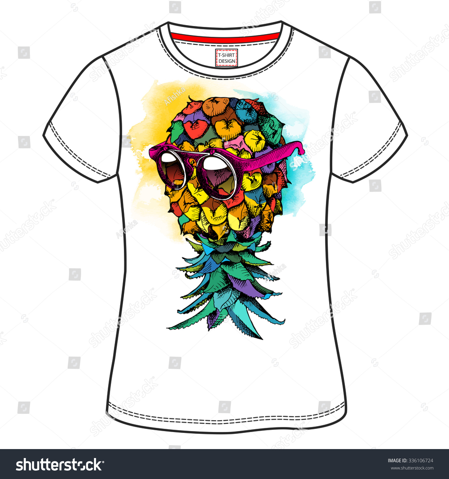 Download Tshirt Design Image Pineapple Glasses Vector Stock Vector ...