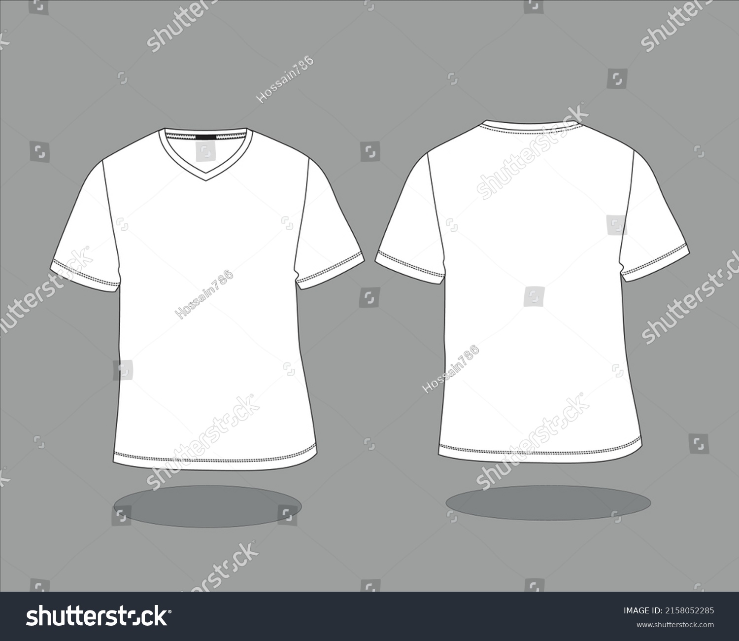 Tshirt Fashion Flat Sketch Template Tshirt Stock Vector (Royalty Free ...