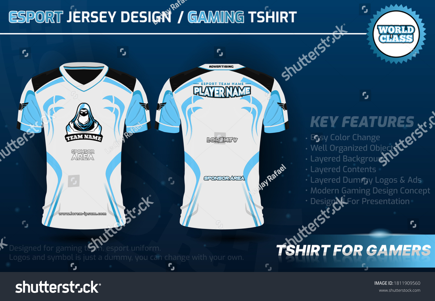 Download Tshirt Esport Design Template Soccer Jersey Stock Vector Royalty Free 1811909560