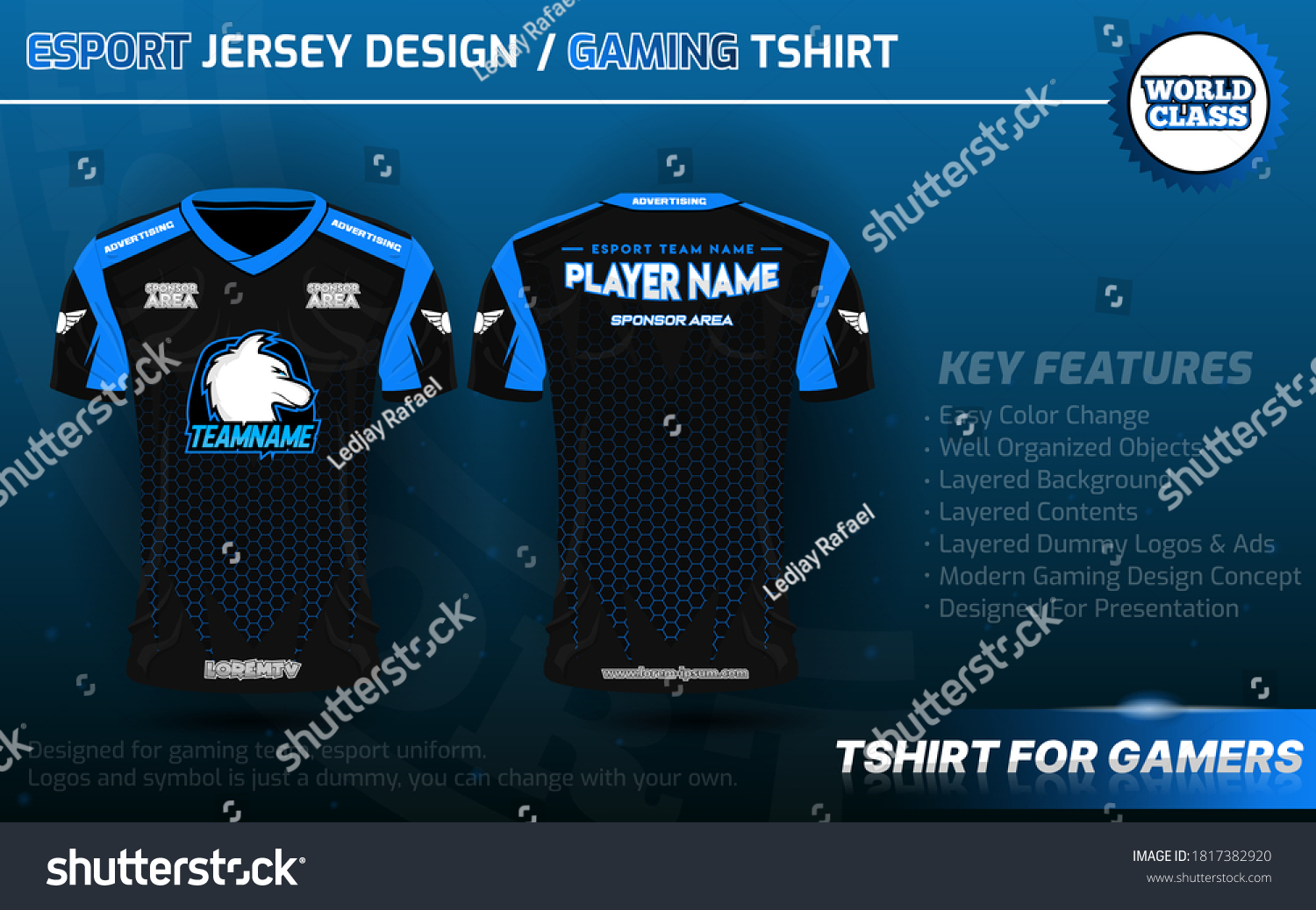 Download Tshirt Esport Design Template Soccer Jersey Stock Vector Royalty Free 1817382920