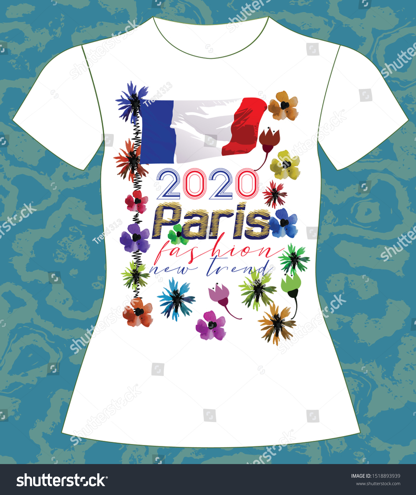 Tshirt Girl 2020 Paris Fashion New Stock Vector Royalty Free 1518893939,Embroidery Blouse Neck Designs For Silk Saree