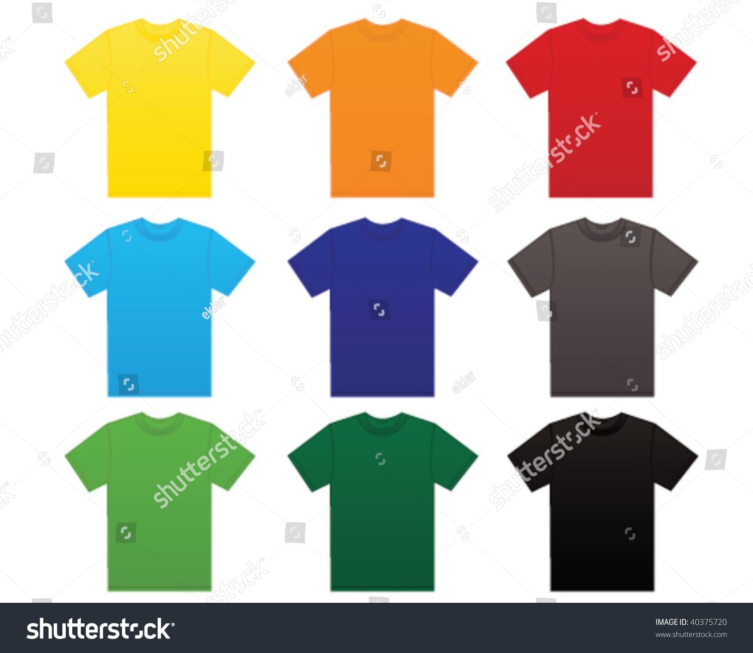 T Shirt In Different Colors Stock Vector Illustration 40375720 ...