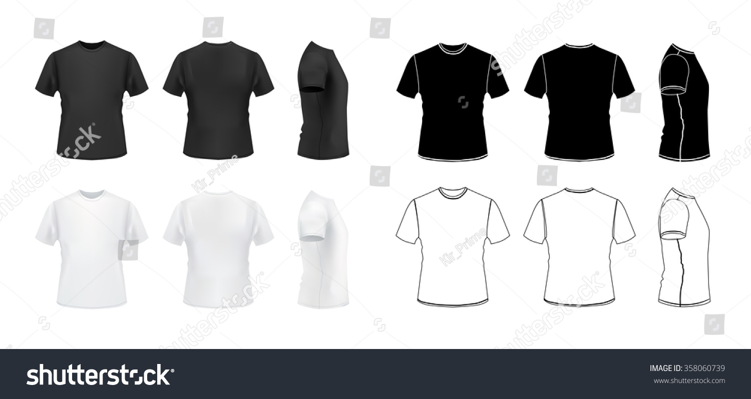 Download Tshirt Mockup Set 3d Realistic Outline Stock Vector Royalty Free 358060739 PSD Mockup Templates