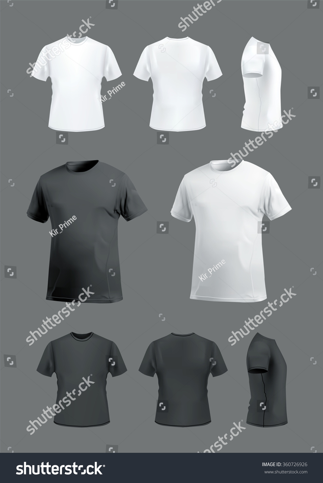 Download Tshirt Mockup Set On Dark Background Stock Vector Royalty Free 360726926
