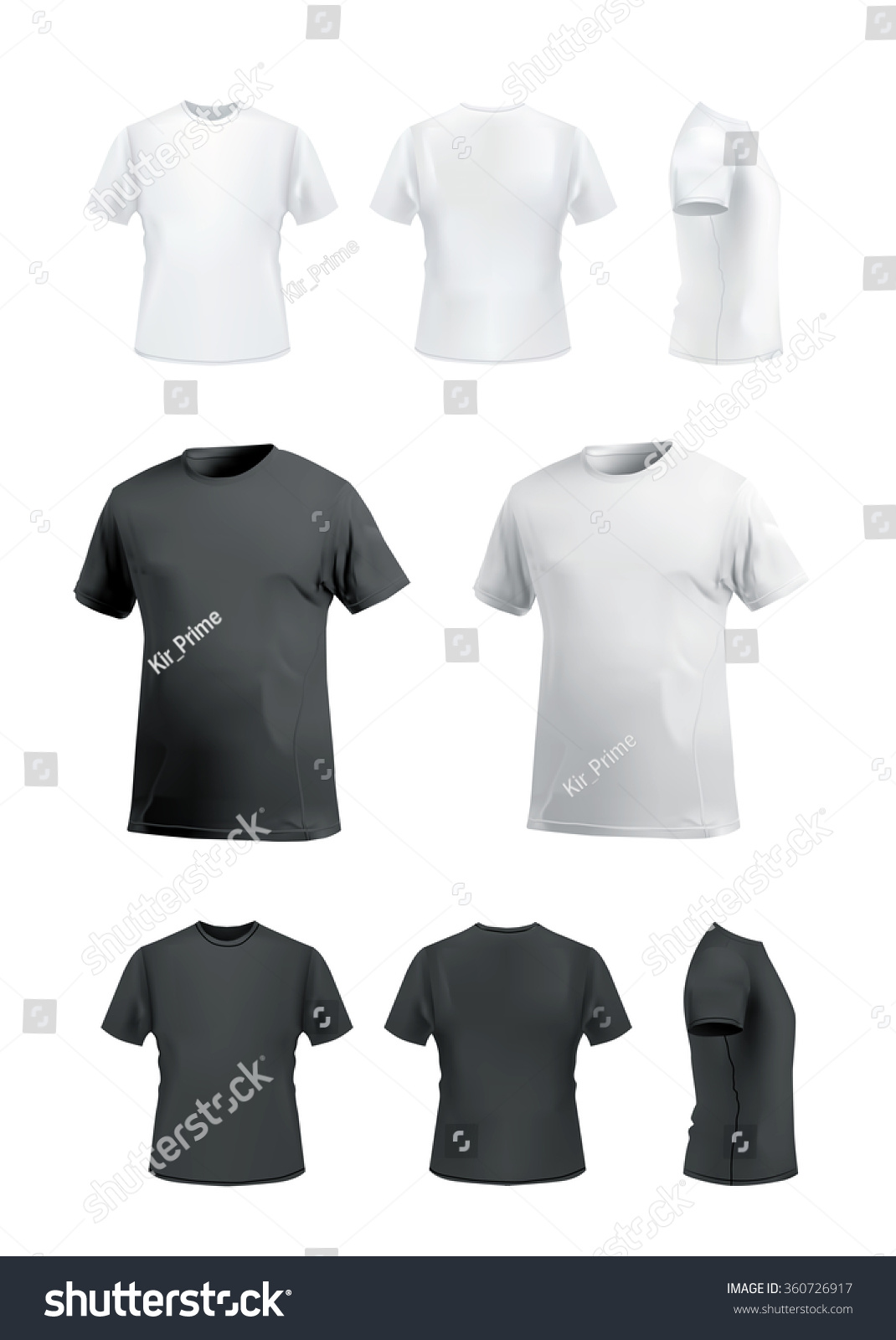 Download Tshirt Mockup Set On White Background Stock Vector 360726917 - Shutterstock