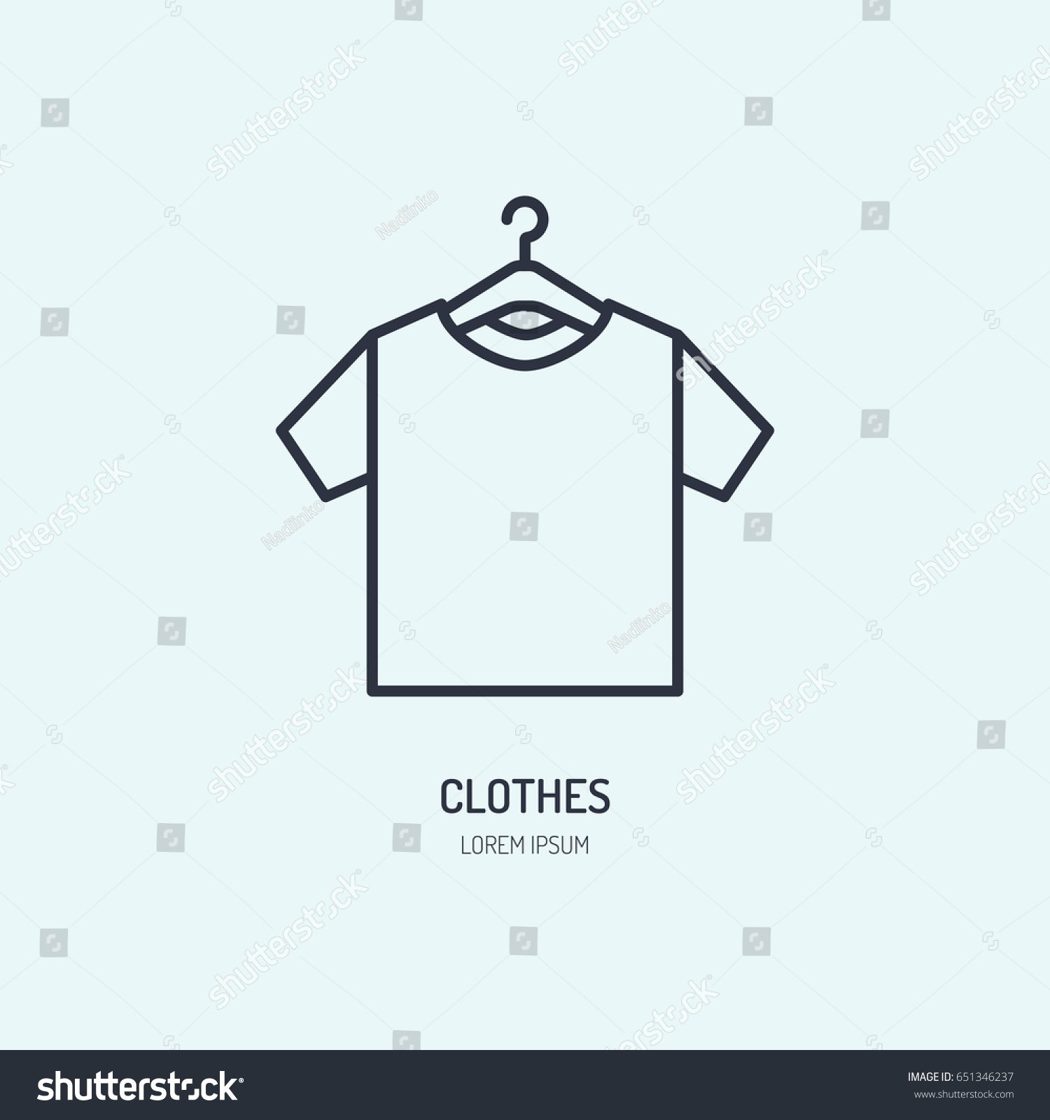 Tshirt On Hanger Icon Clothing Shop Stock Vector 651346237 - Shutterstock