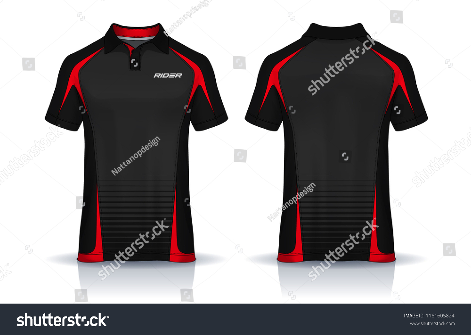 Tshirt Polo Templates Design Uniform Front 库存矢量图（免版税）1161605824