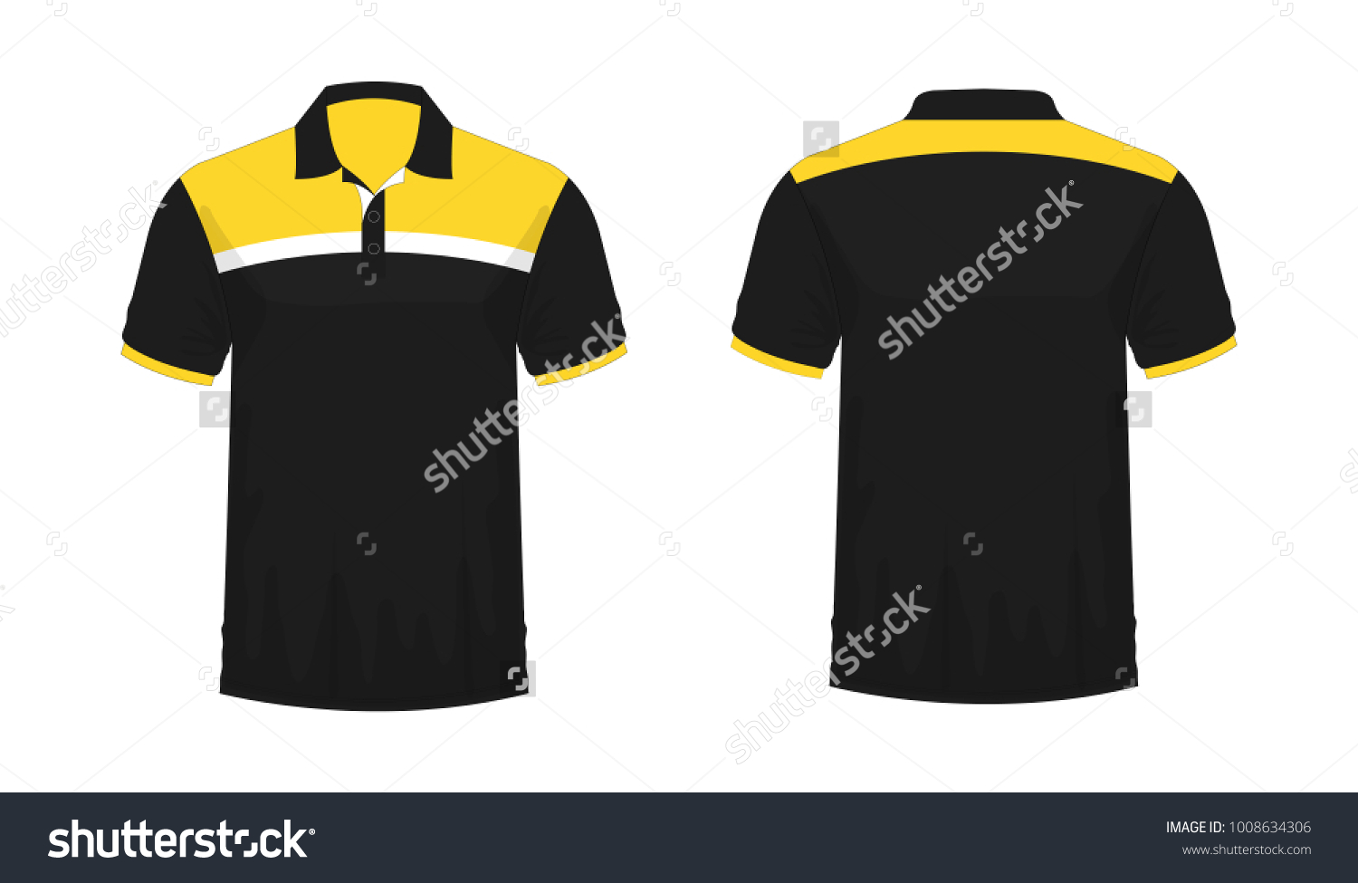 Tshirt Polo Yellow Black Template Design Stock Vector (Royalty Free ...