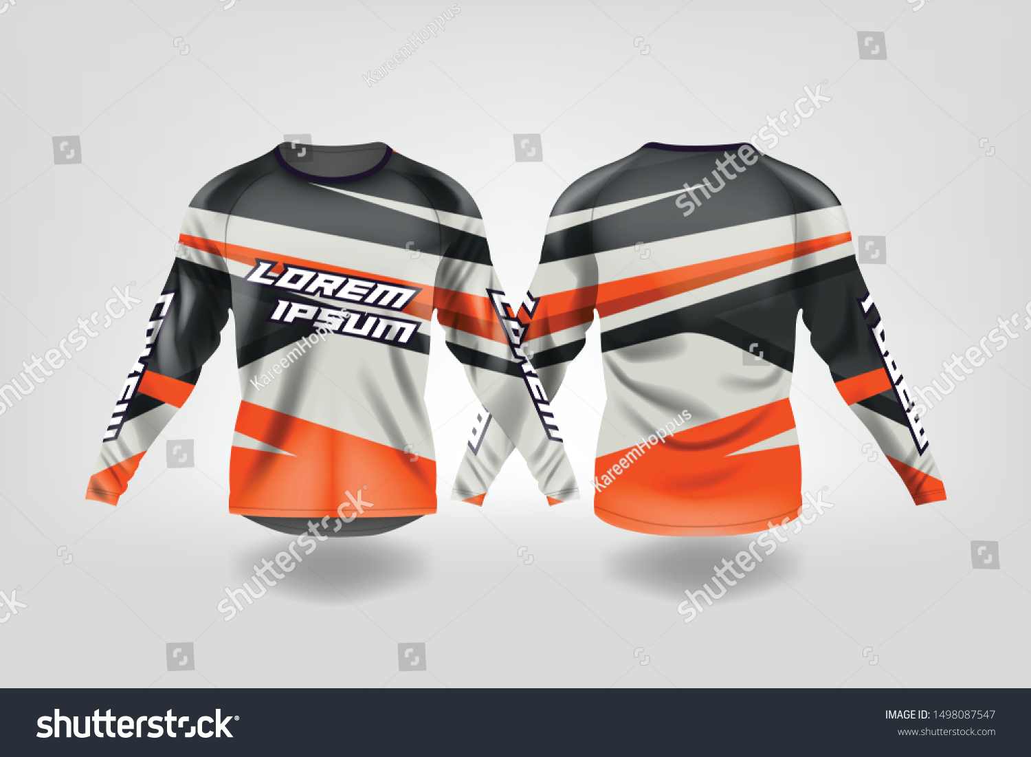 Download Tshirt Sport Design Template Long Sleeve Stock Vector Royalty Free 1498087547