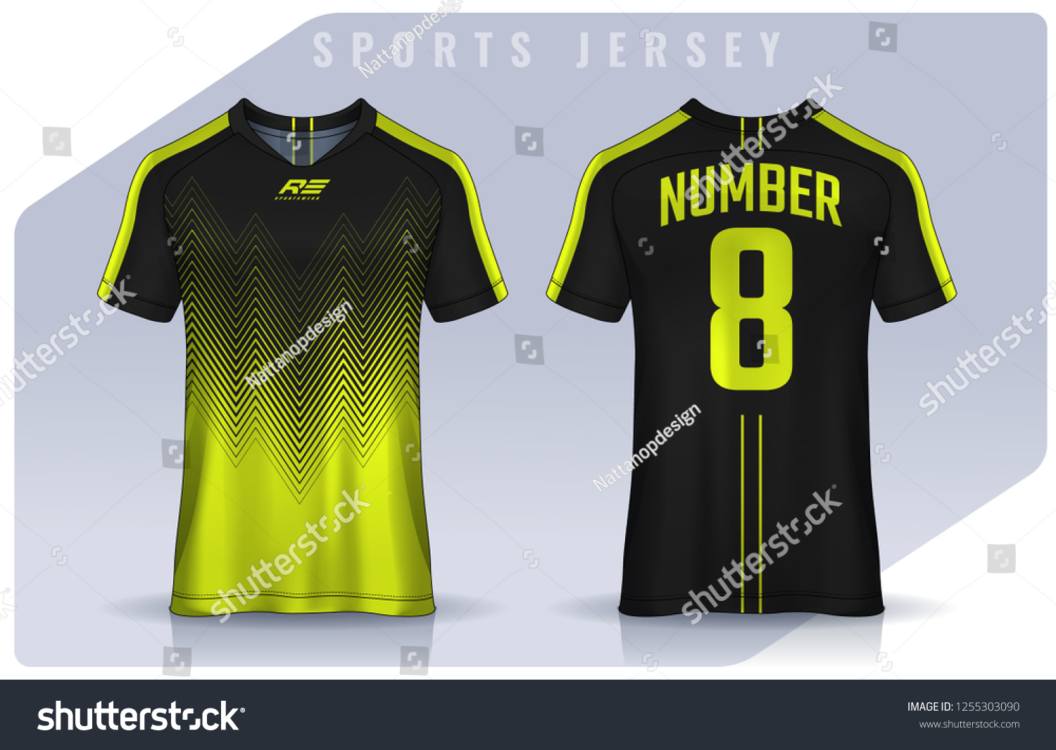 Download Tshirt Sport Design Template Soccer Jersey Stock Vector Royalty Free 1255303090