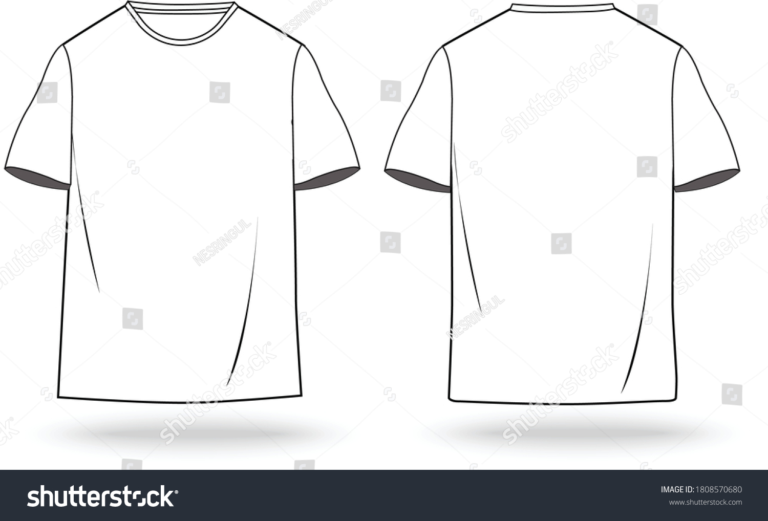Tshirt Technical Fashion Illustration Crew Neck Stock Vector (Royalty ...
