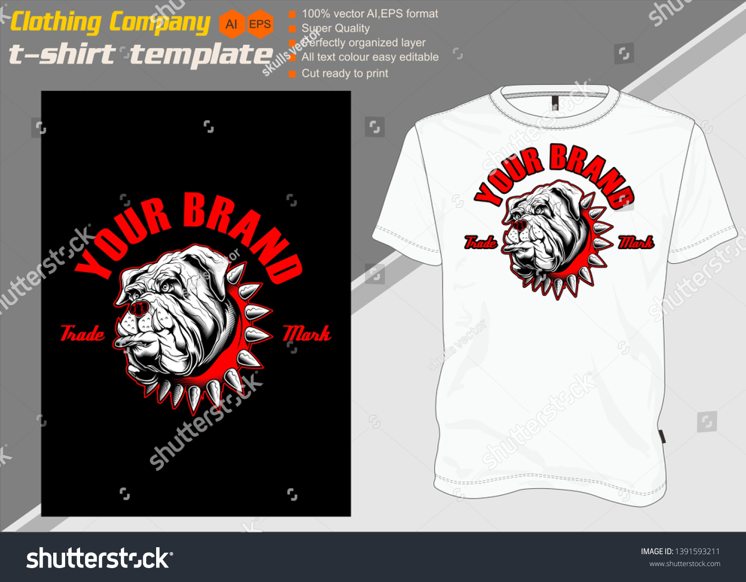 Download Tshirt Template Fully Editable Dog Vector Stock Vector Royalty Free 1391593211