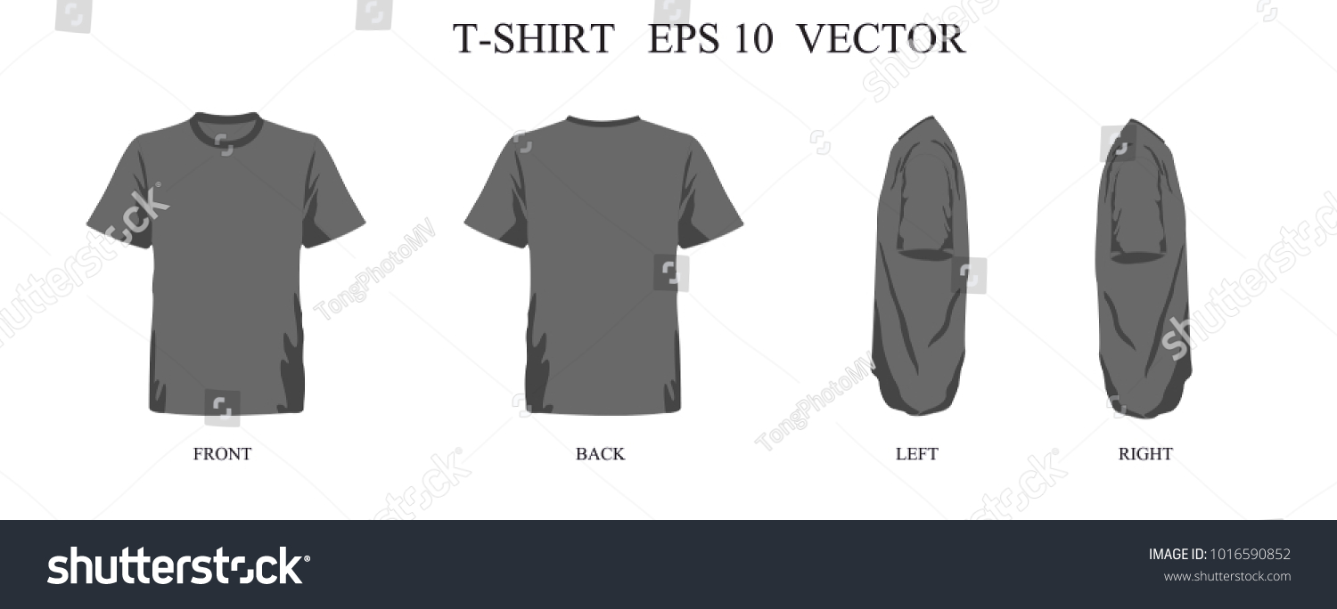 Download Tshirt Template Gray Set Front Back Stock Vector Royalty Free 1016590852