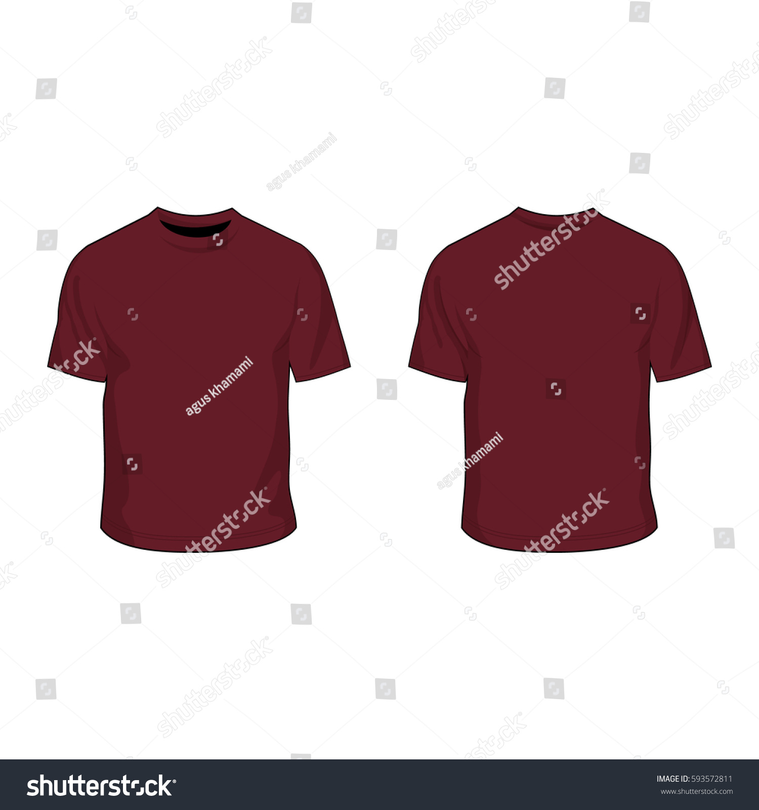 Download T Shirt Template Maroon Stock Vector Royalty Free 593572811