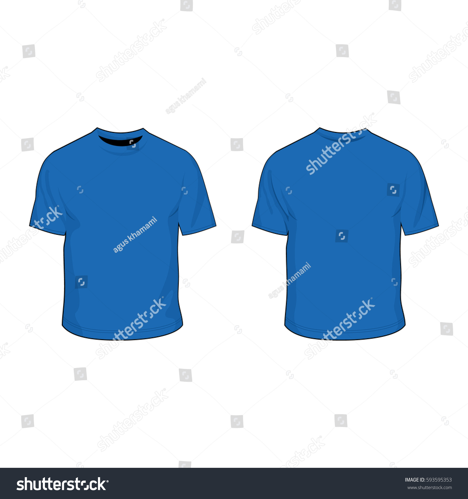 Download T Shirt Template Royal Blue Stock Vector Royalty Free 593595353