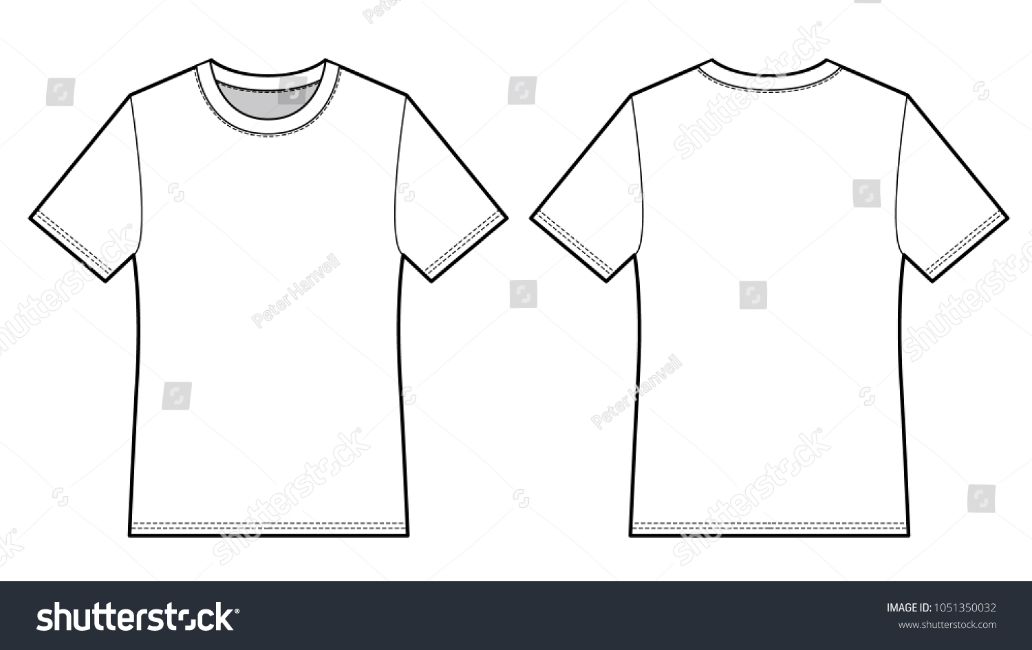 Tshirt Vector Illustration Flat Sketches Template Stock Vector (Royalty ...