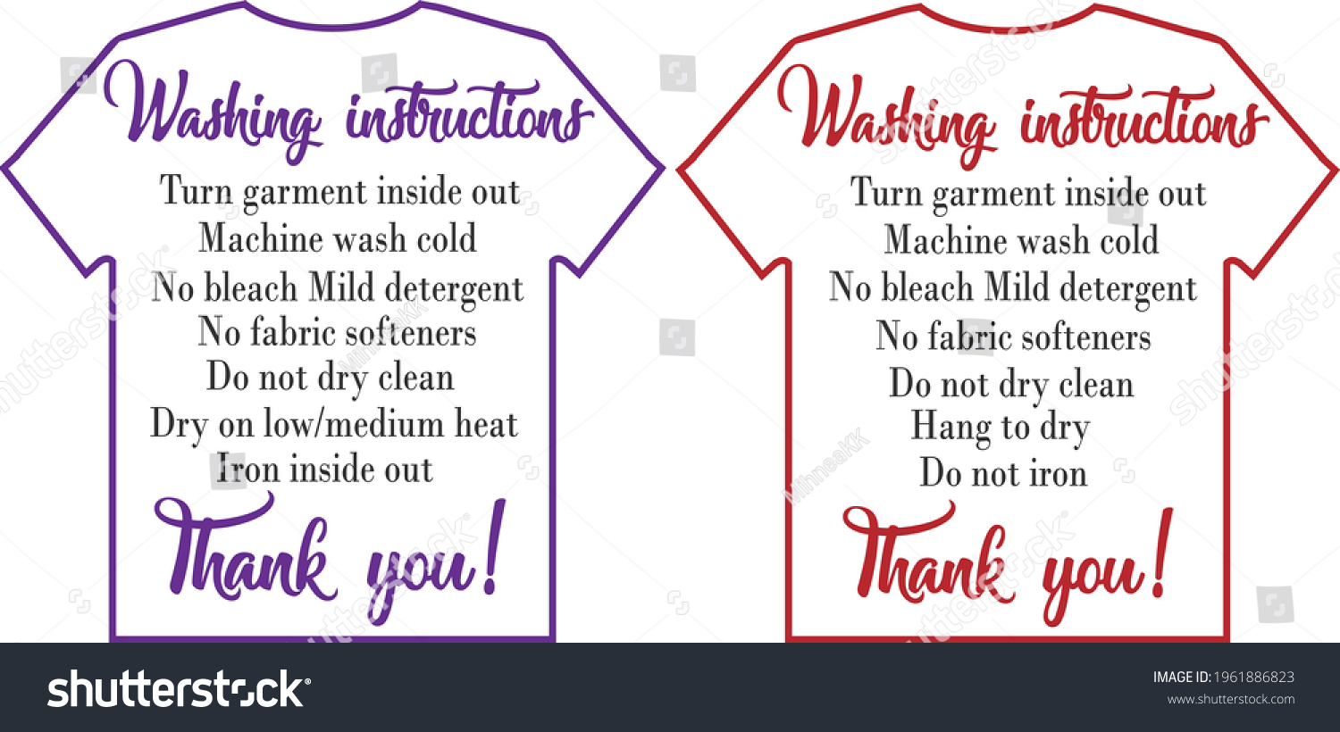 SVG of T Shirt Washing Instructions - Care Card design svg