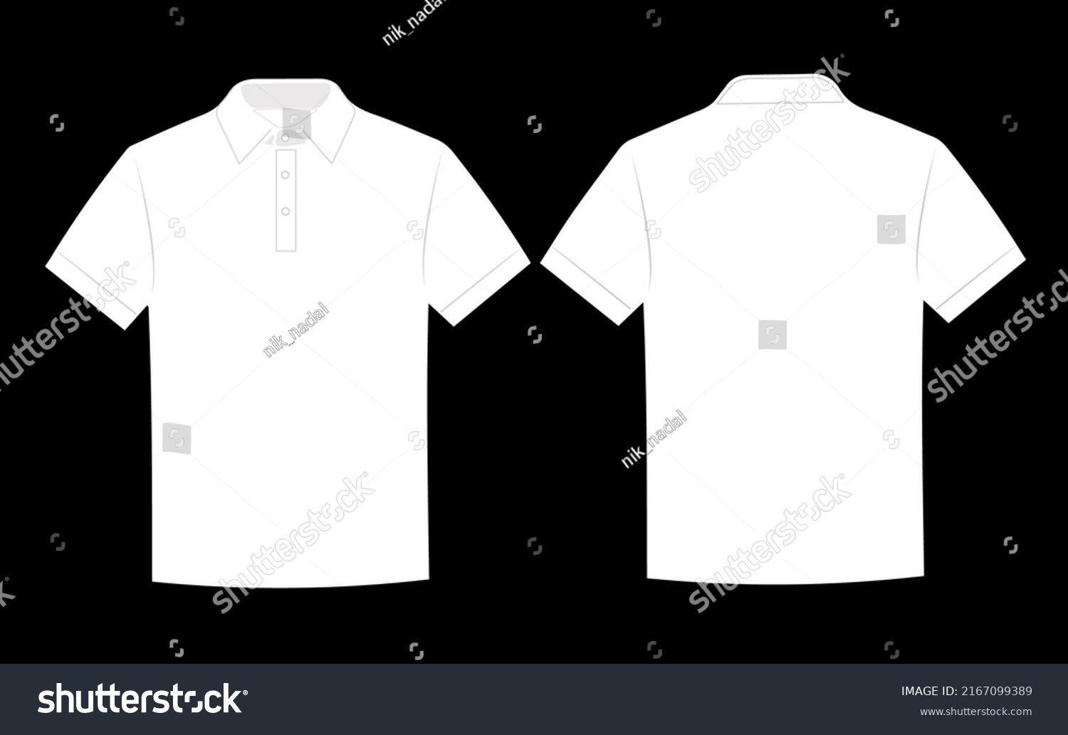 Tshirt Whilte Polo Vector Illustration Mockup Stock Vector (Royalty ...