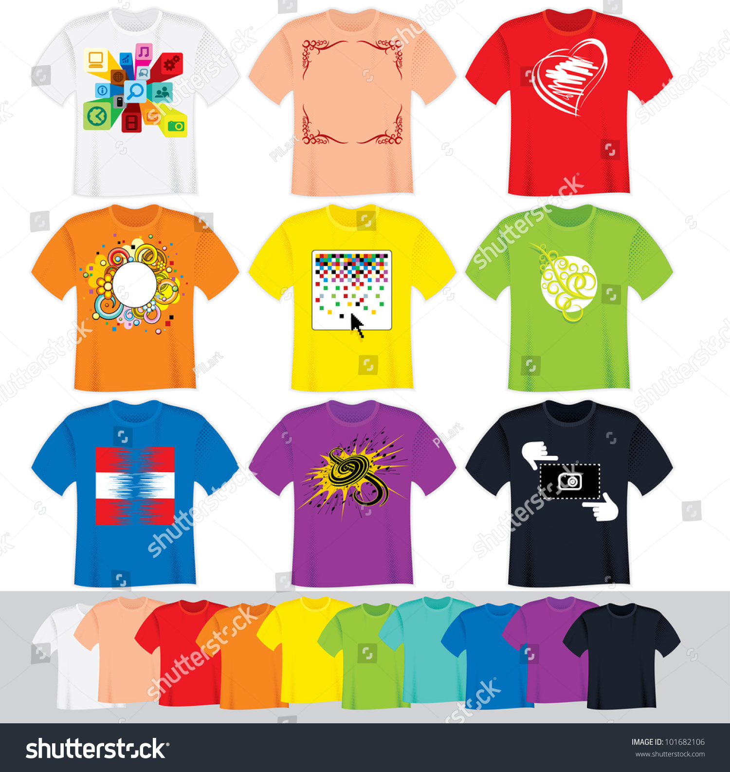 T Shirts Vector Collection. Illustration Without Gradients - 101682106 ...