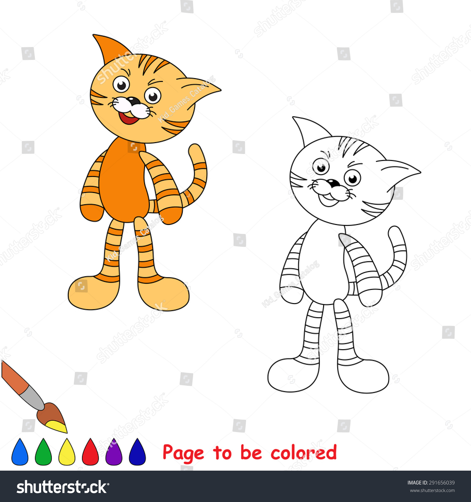 Download Tabby Orange Toy Cat Kid Game Stock Vector 291656039 ...