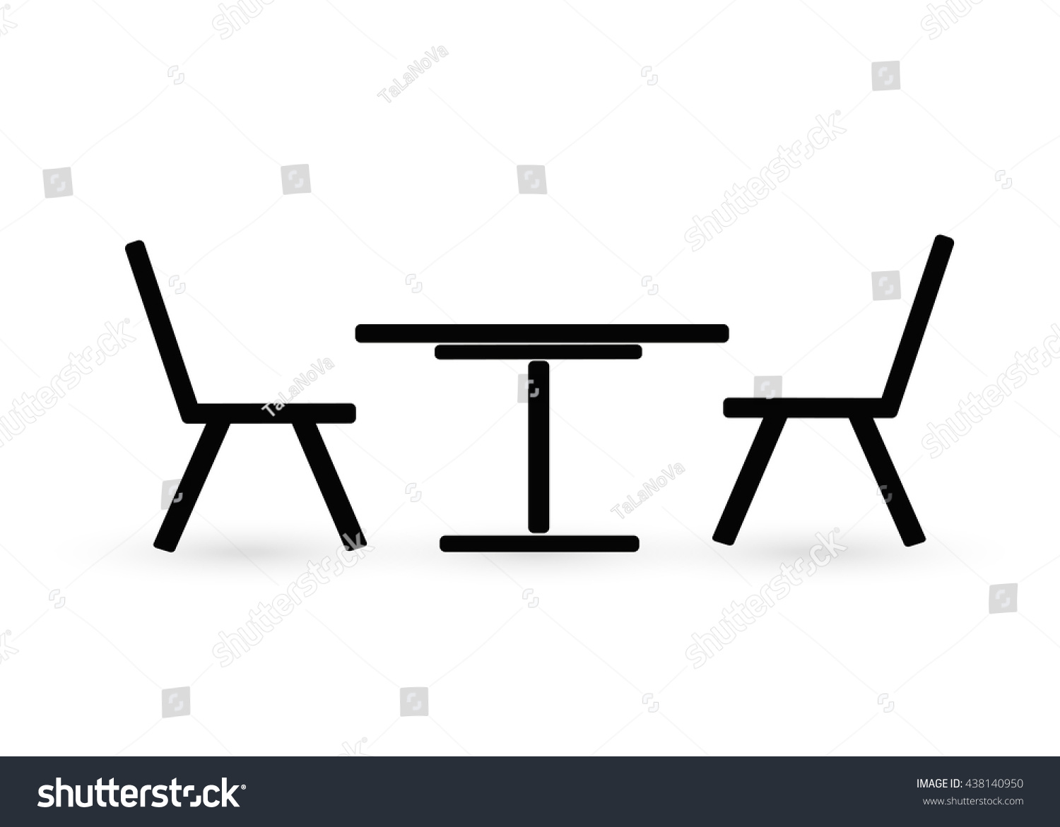 Table Chair Icon On White Background Stock Vector Royalty