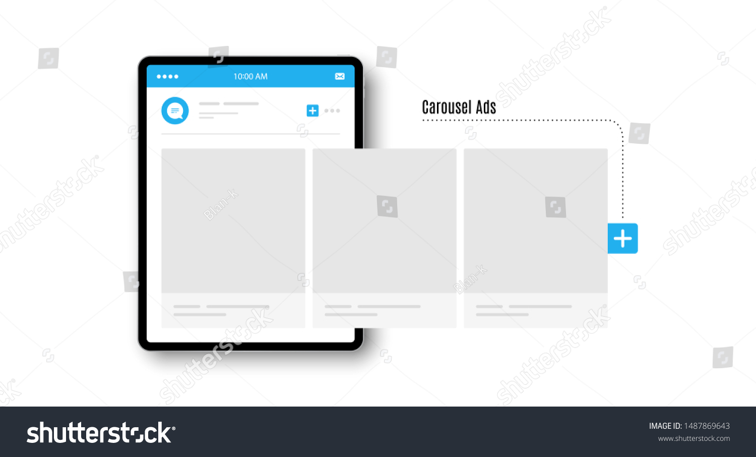 Download Tablet Pc Interface Carousel Post Social Stock Vector Royalty Free 1487869643