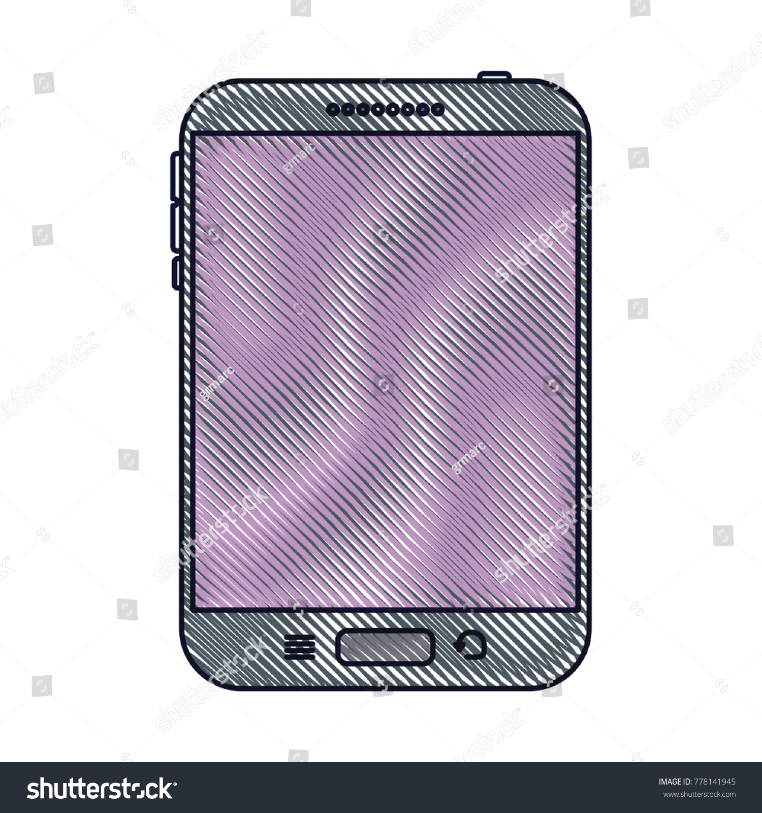 scribbled tablet with pink screen clip art preview