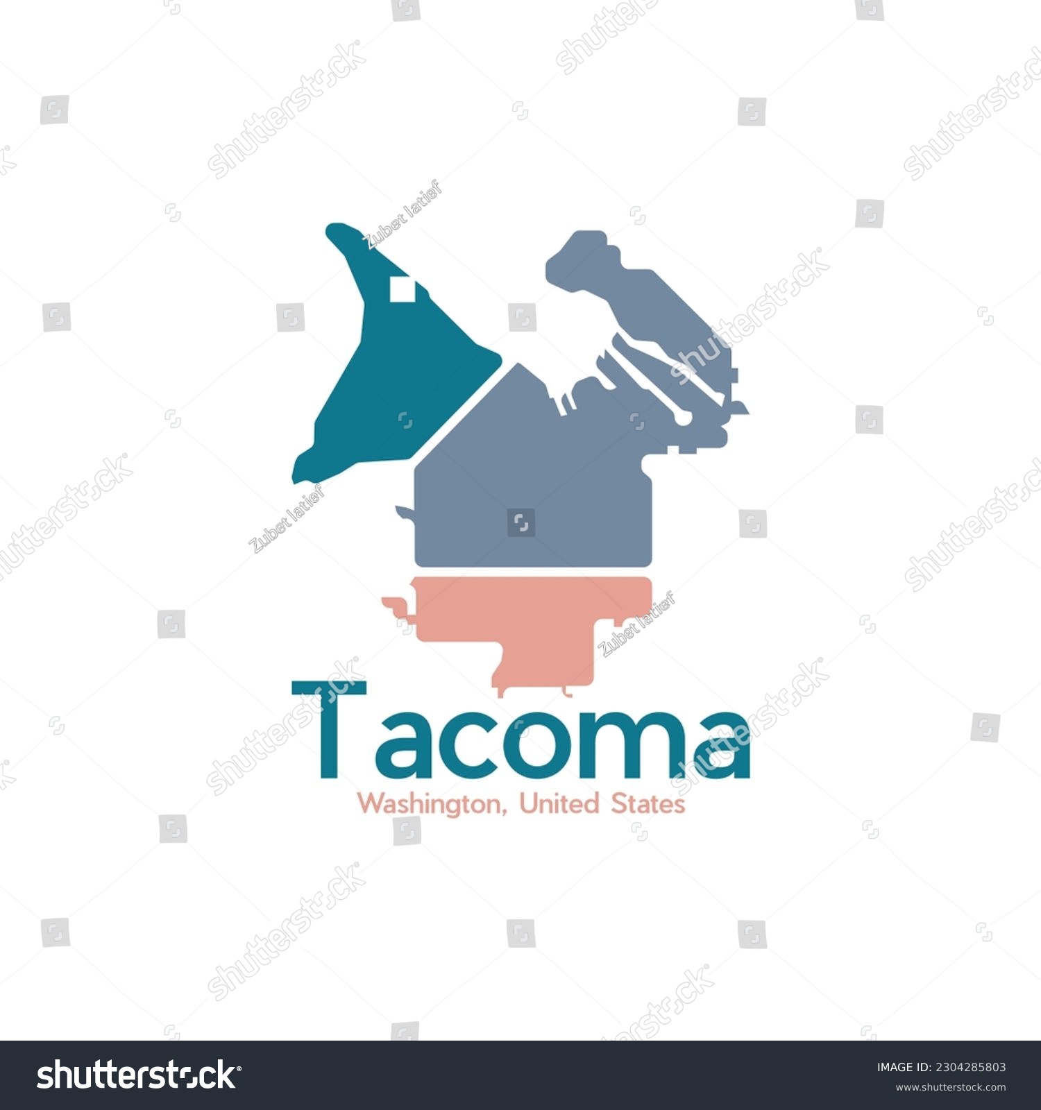 SVG of Tacoma City Map Geometric Illustration Creative Design svg