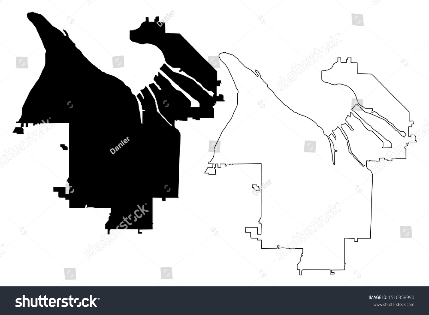 SVG of Tacoma City ( United States cities, United States of America, usa city) map vector illustration, scribble sketch City of Tacoma map svg