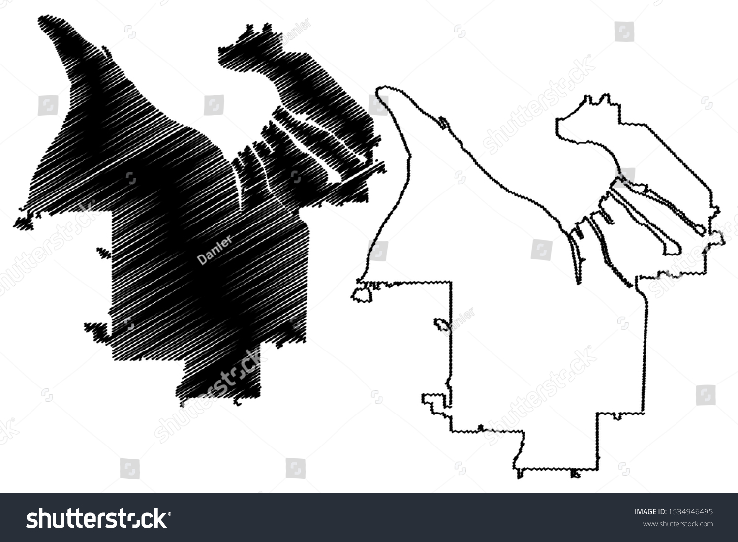 SVG of Tacoma City ( United States cities, United States of America, usa city) map vector illustration, scribble sketch City of Tacoma map svg