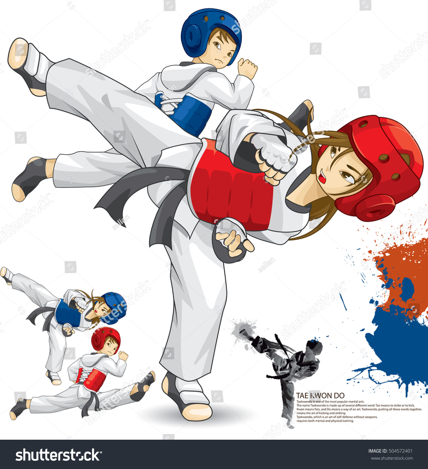 Taekwondo Artistic Kicks Martial Arts Kids