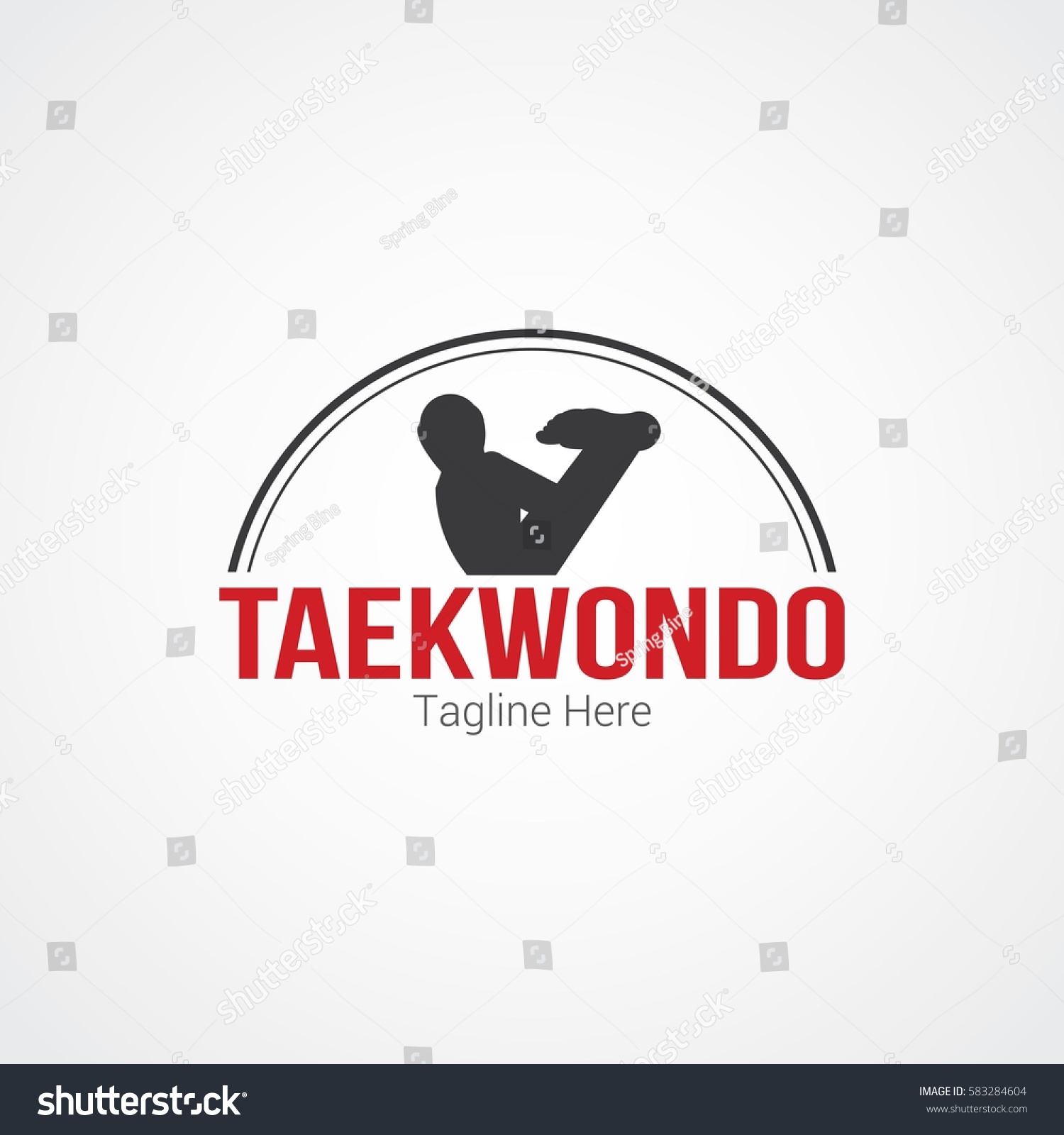 Taekwondo Logo Design Template Vector Illustration Stock Vector 