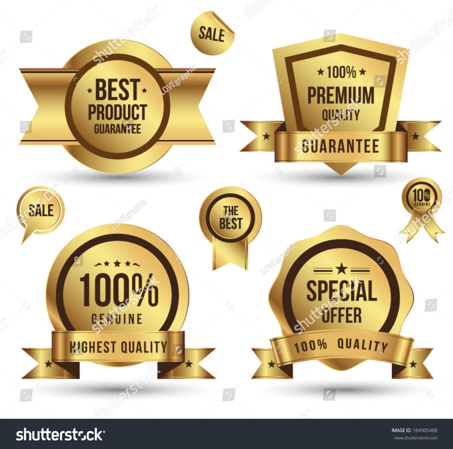 Tag Gold Classic Stock Vector Illustration 184905488 : Shutterstock