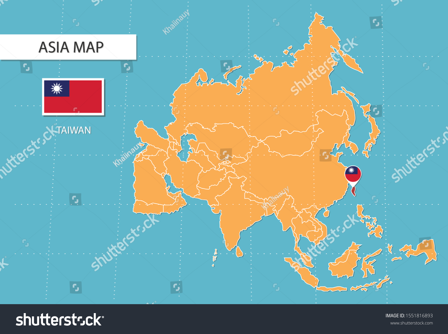 Taiwan Map Asia Icons Showing Taiwan Stock Vector Royalty Free 1551816893