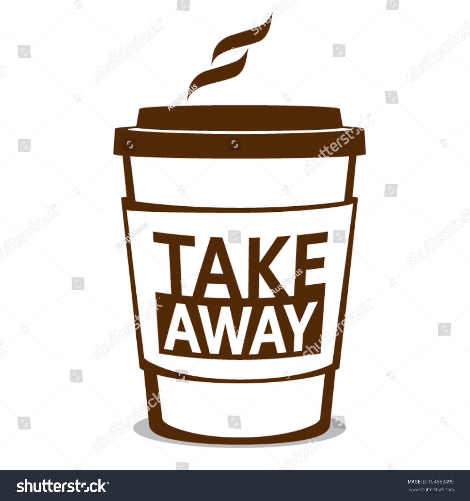 Take Away Coffee Cup Isolated On Stock Vector 194683499 - Shutterstock