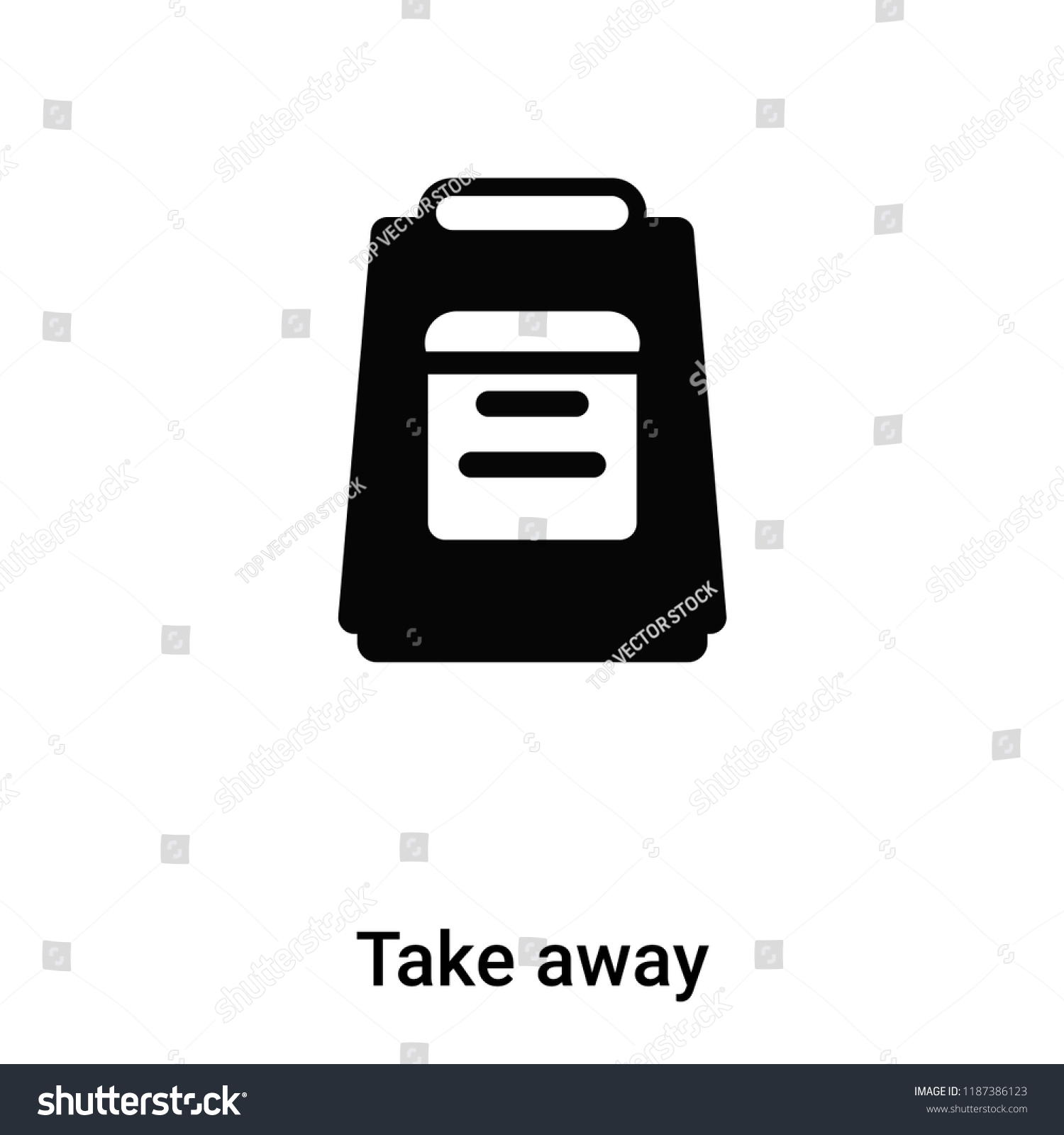SVG of Take away icon vector isolated on white background, logo concept of Take away sign on transparent background, filled black symbol svg
