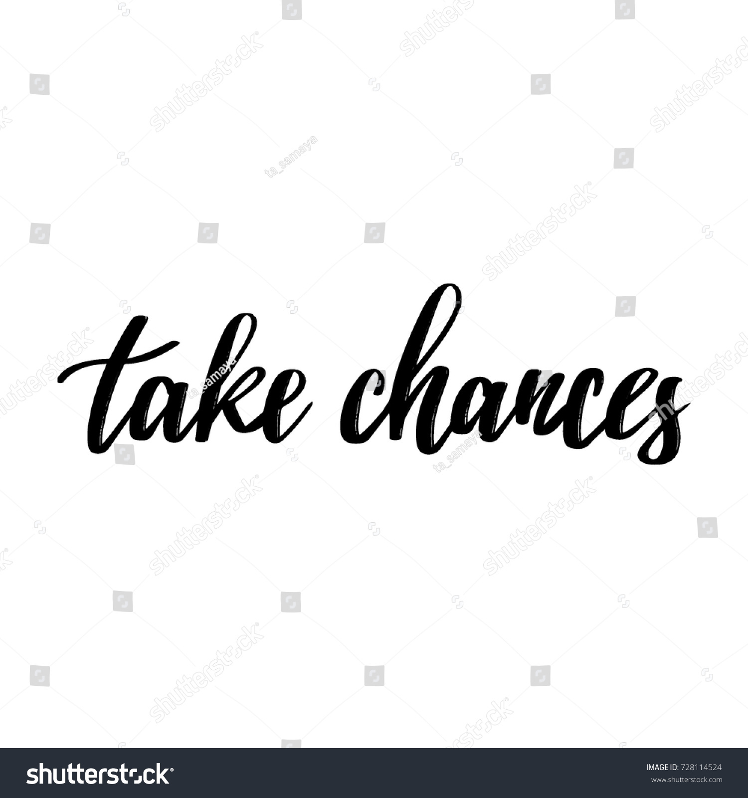 Take Chances Motivational Quote Vector Lettering Stock Vector (Royalty ...