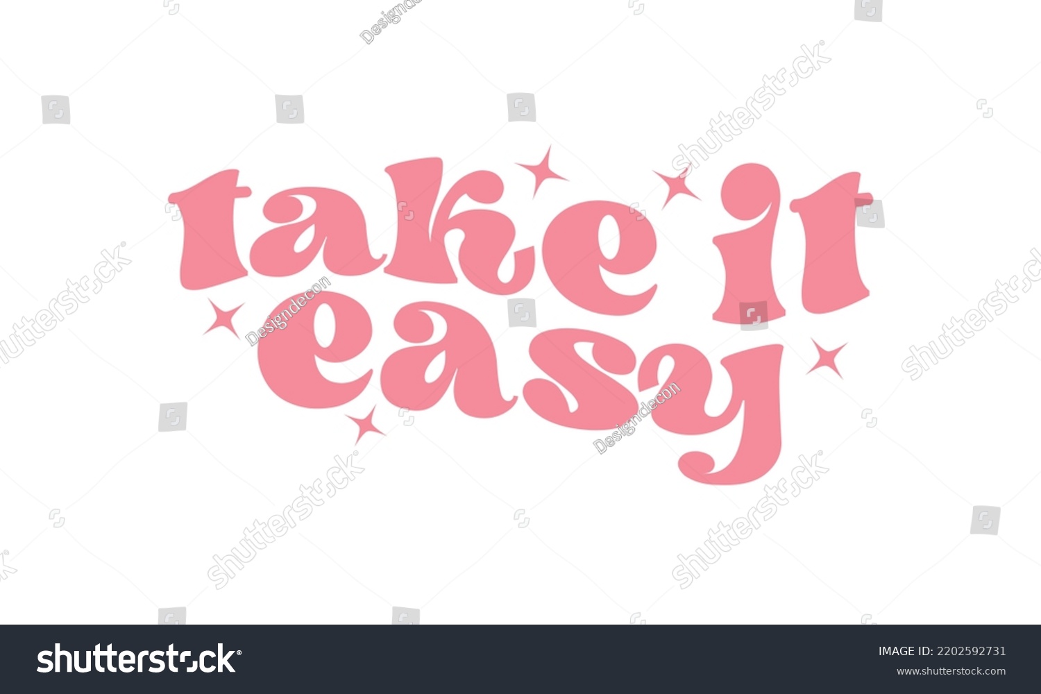 SVG of Take it easy Wedding quote retro wavy typography sublimation SVG on white background svg