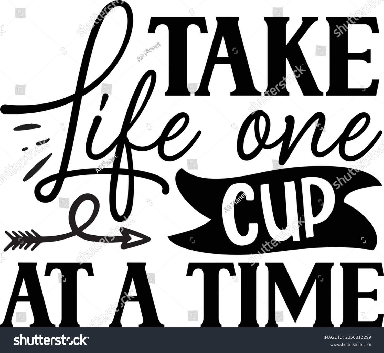 SVG of Take life one cup at a time - Coaster quotes design svg